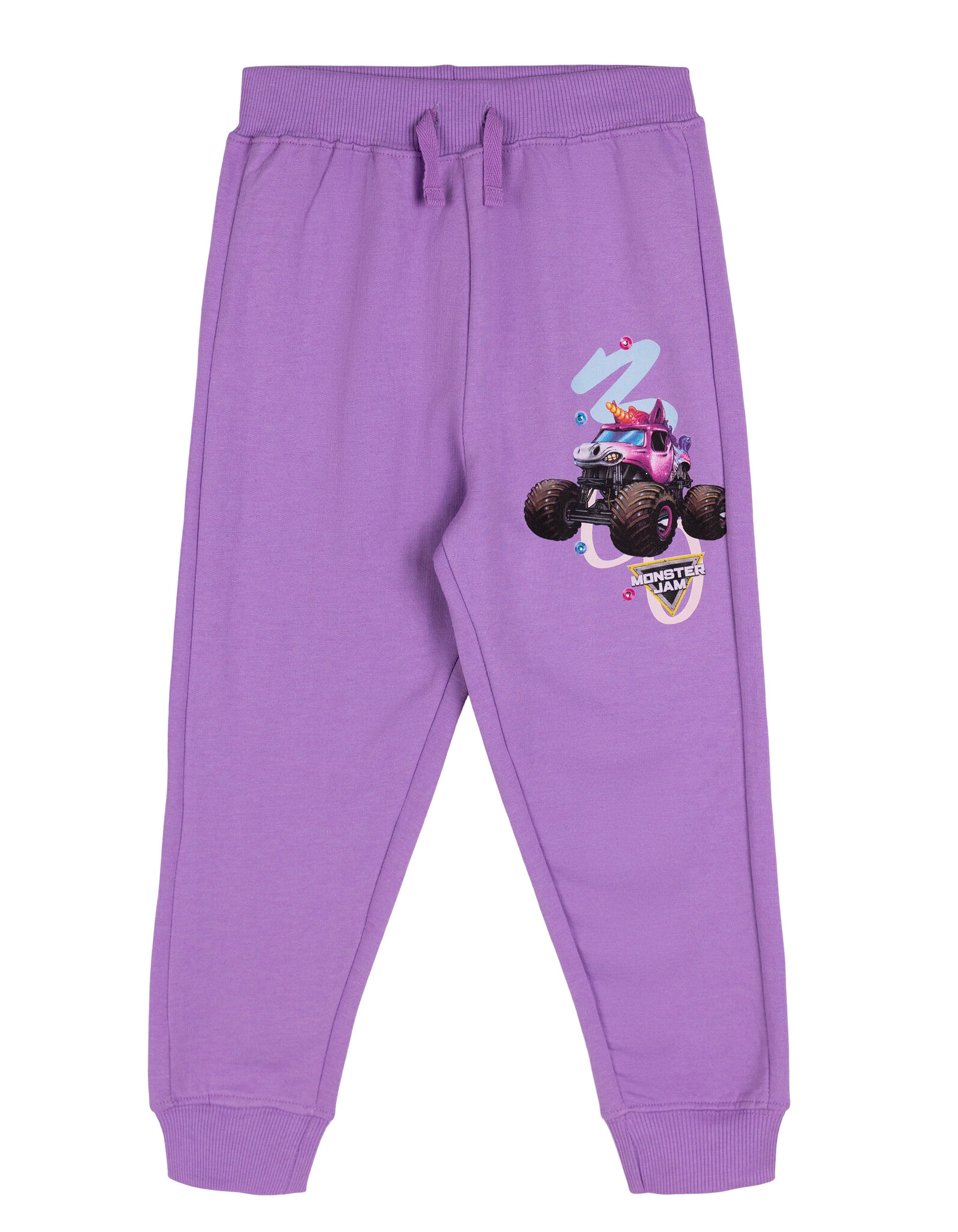 Monster Jam Sparkle Smash Girls' 2-Piece Fleece Sweatshirt and Pants Set