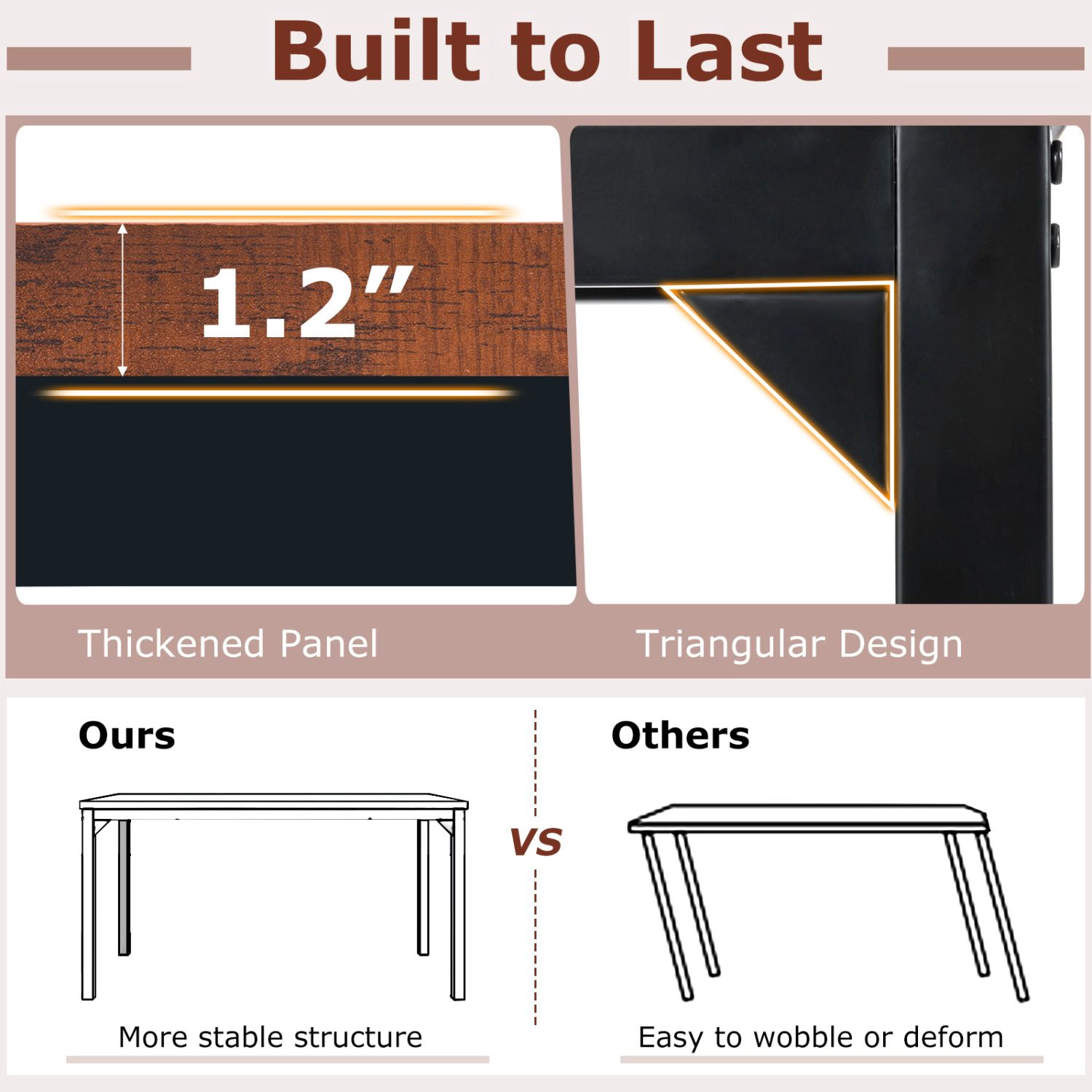 SlickBlue 55 Inch Office Conference Table with Honeycomb Top