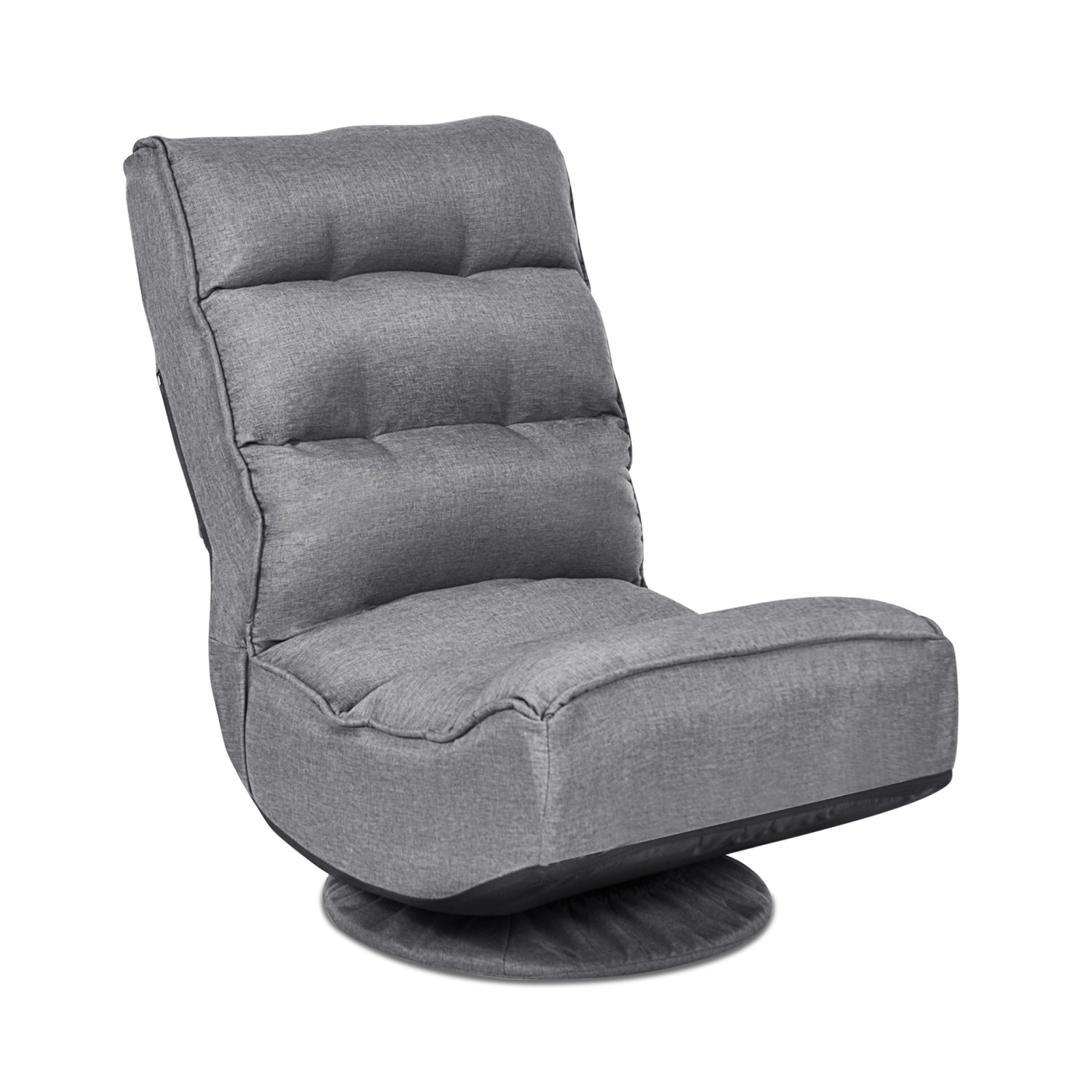 SUGIFT 5-Position Folding Floor Gaming Chair with 360-Degree Swivel Base 300-Lb Capacity Gray