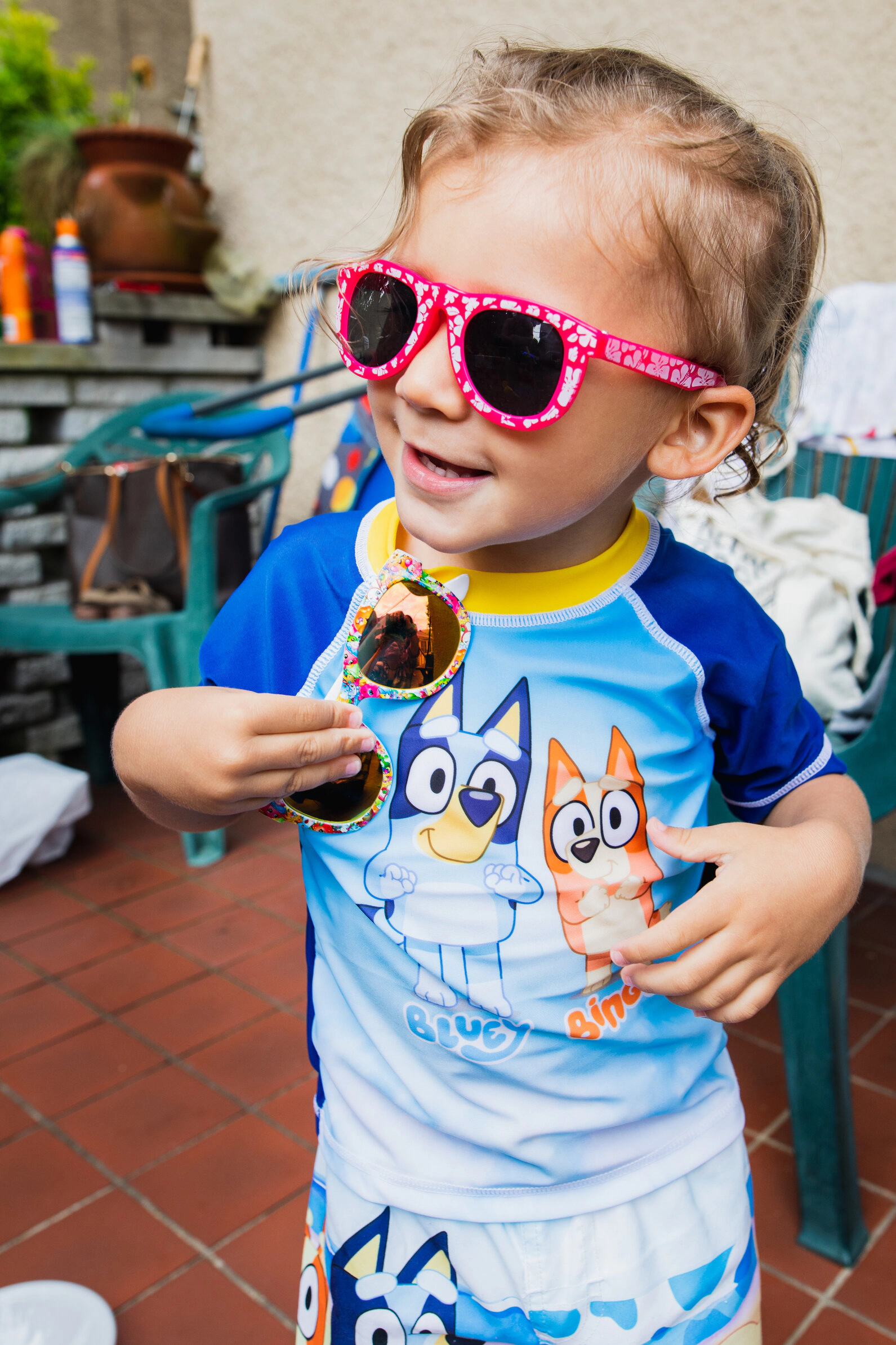 Bluey Swimwear 2-Piece Rash Guard and Swim Trunks Set