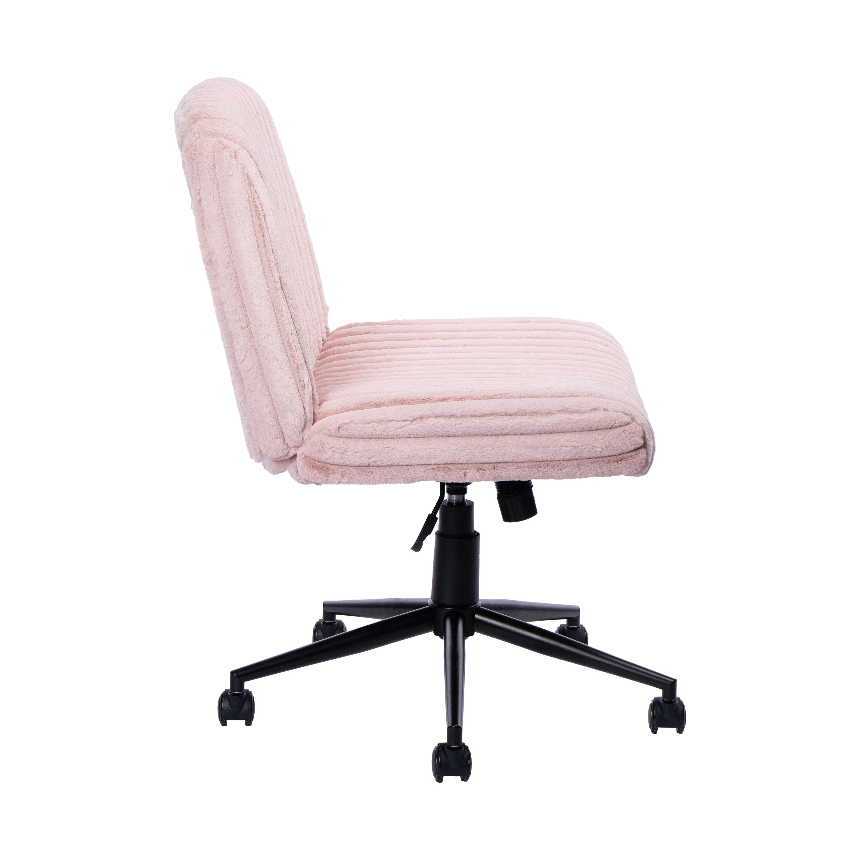 Platinum-Level Office Chairs Pink Criss-Cross Office Chair, Plush Velvet, Extra-Wide Foam-Padded Seat