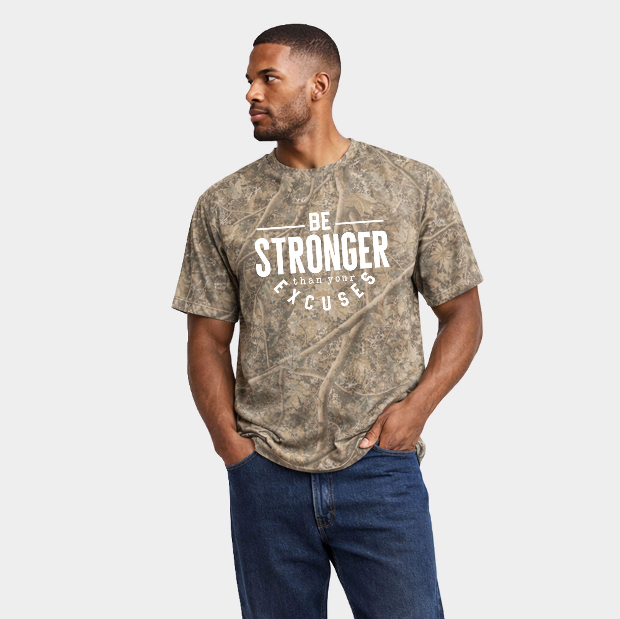 Simply Sage Market - Men's Heavyweight Camo Tee Be Stronger