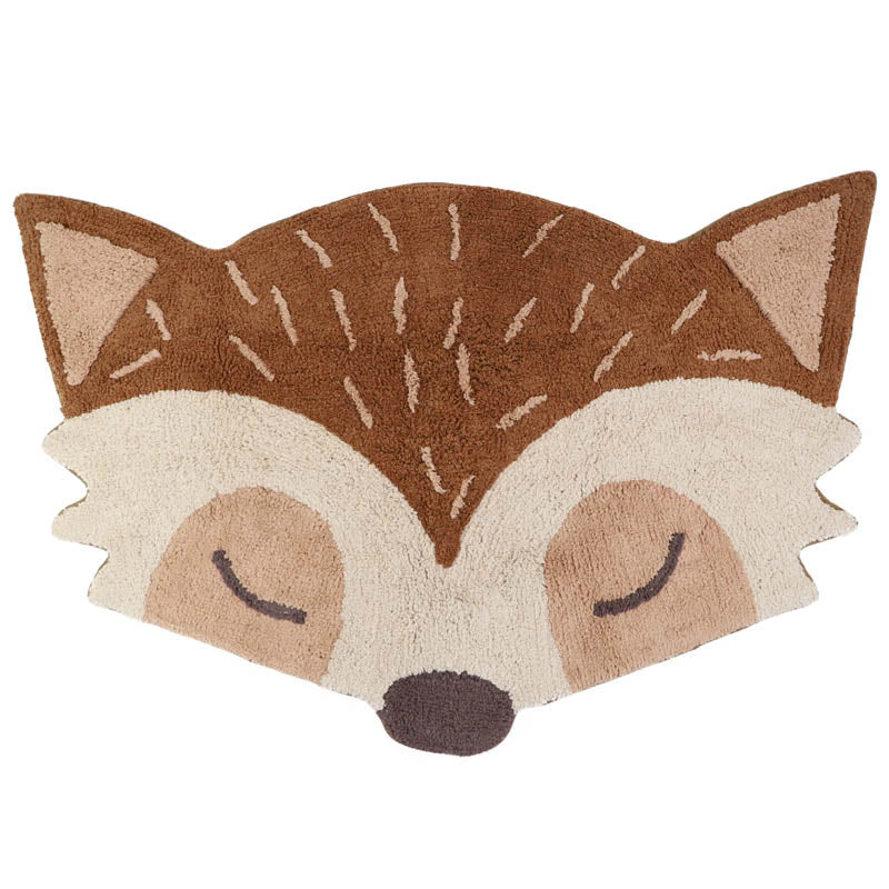 Nattiot Washable Cotton Baby Room Rug With Little Fox - Marlo