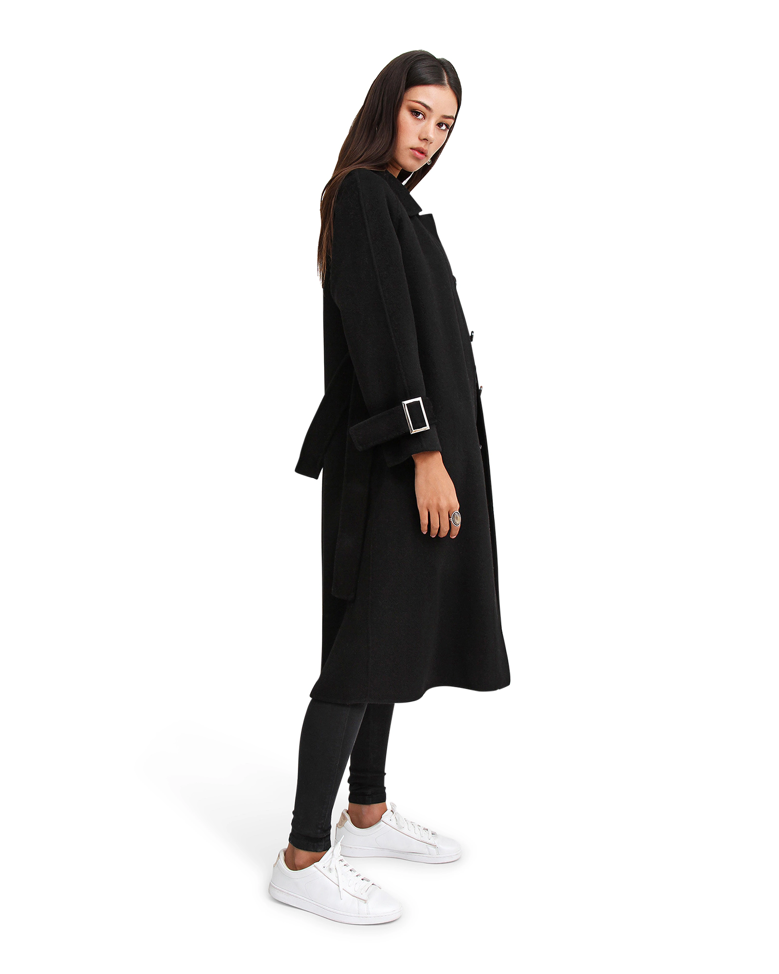 Belle & Bloom Womens Shore To Belted Wool Coat