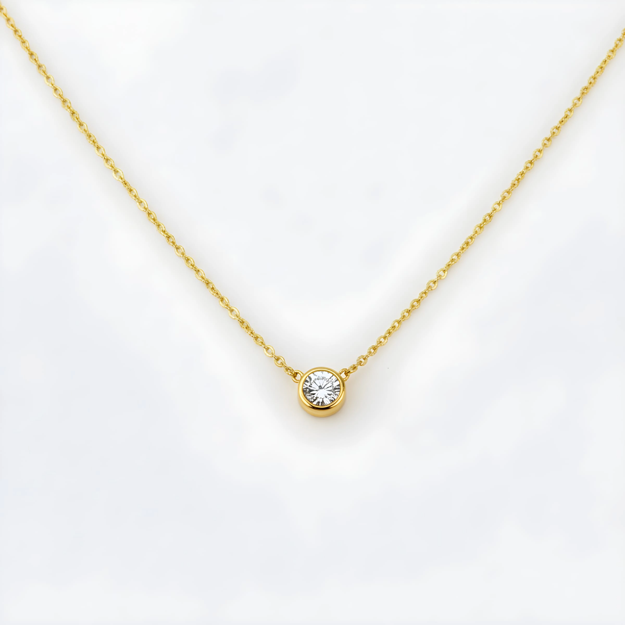 Mint & Lily Women's Classic Bezel Set Solitaire Necklace