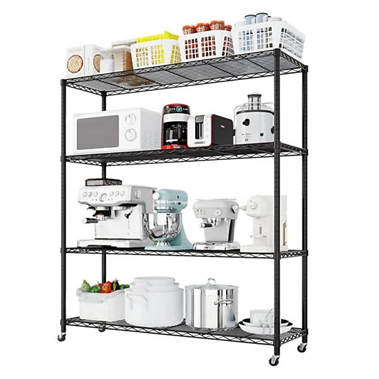 Flynama Heavy Duty Wire Shelving with Wheels 800LBS NSF Adjustable Steel Rack for Garage Pantry and Commercial