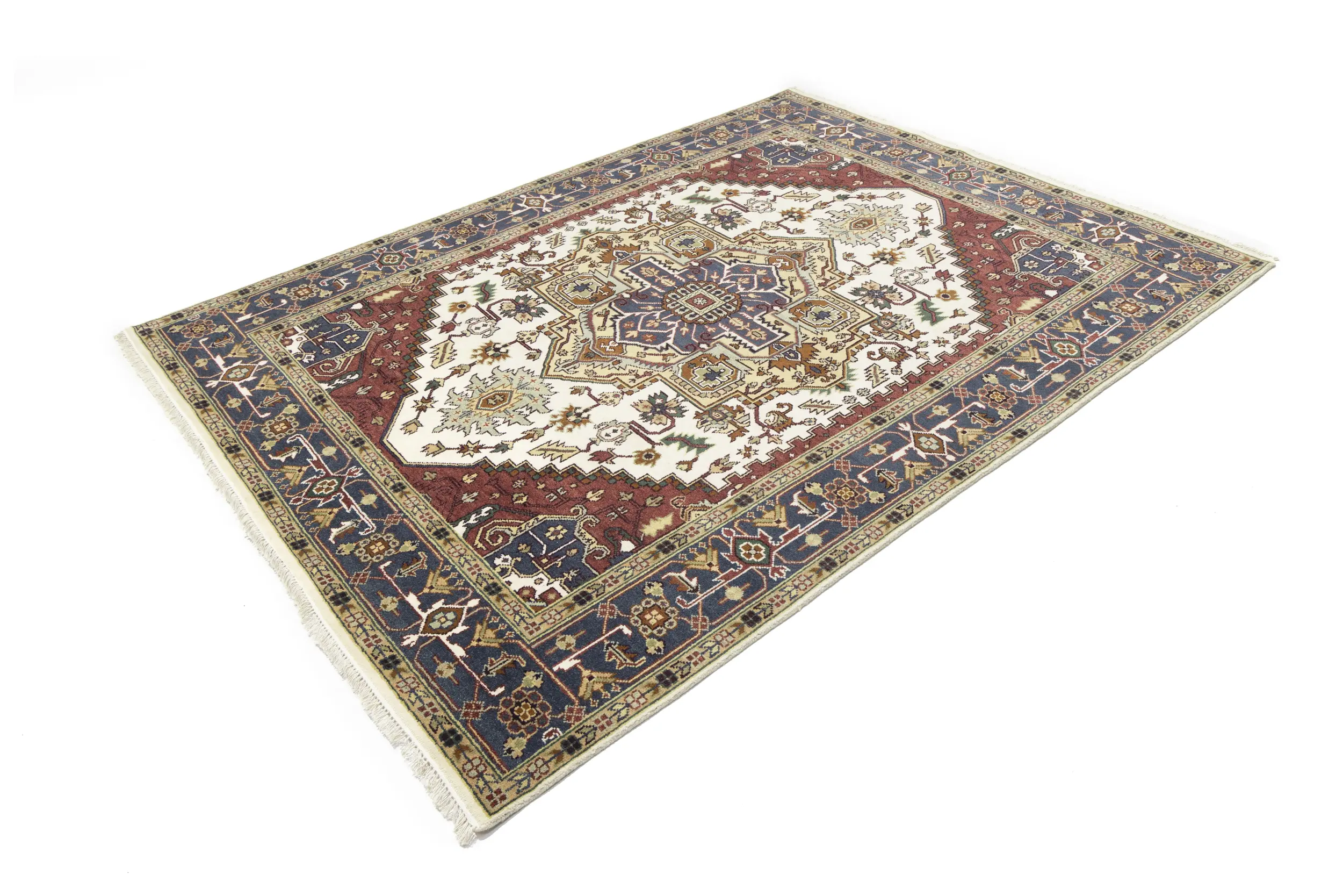 Magic Rugs 8'11 X 11'9 Heriz Serapi Cream Hand Knotted Wool Rug