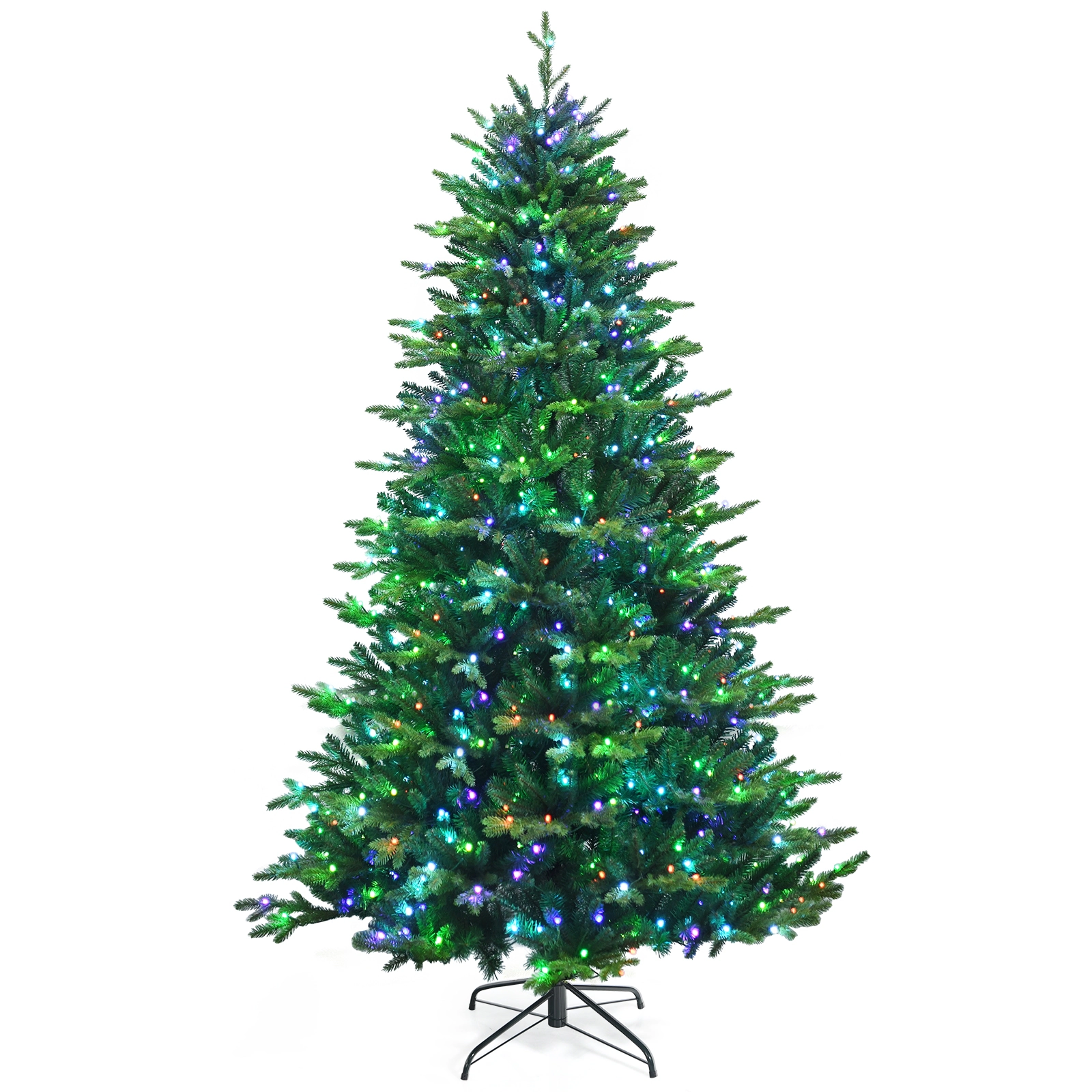SUGIFT 8 ft Pre-Lit Christmas Tree App Controlled with 670 LED Lights and Hinged Branches