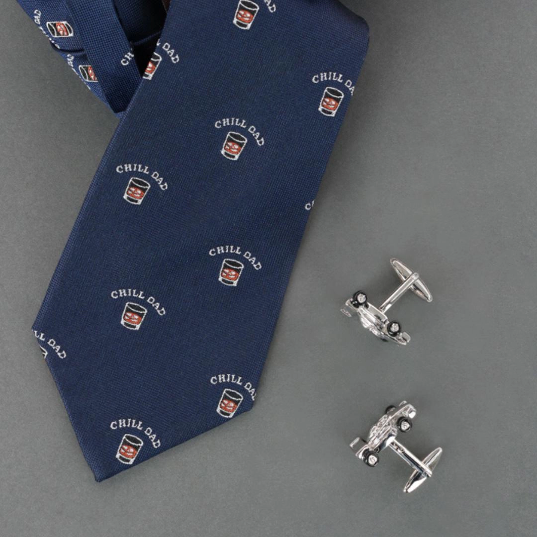 Trafalgar Men's Chill Dad Novelty Silk Necktie