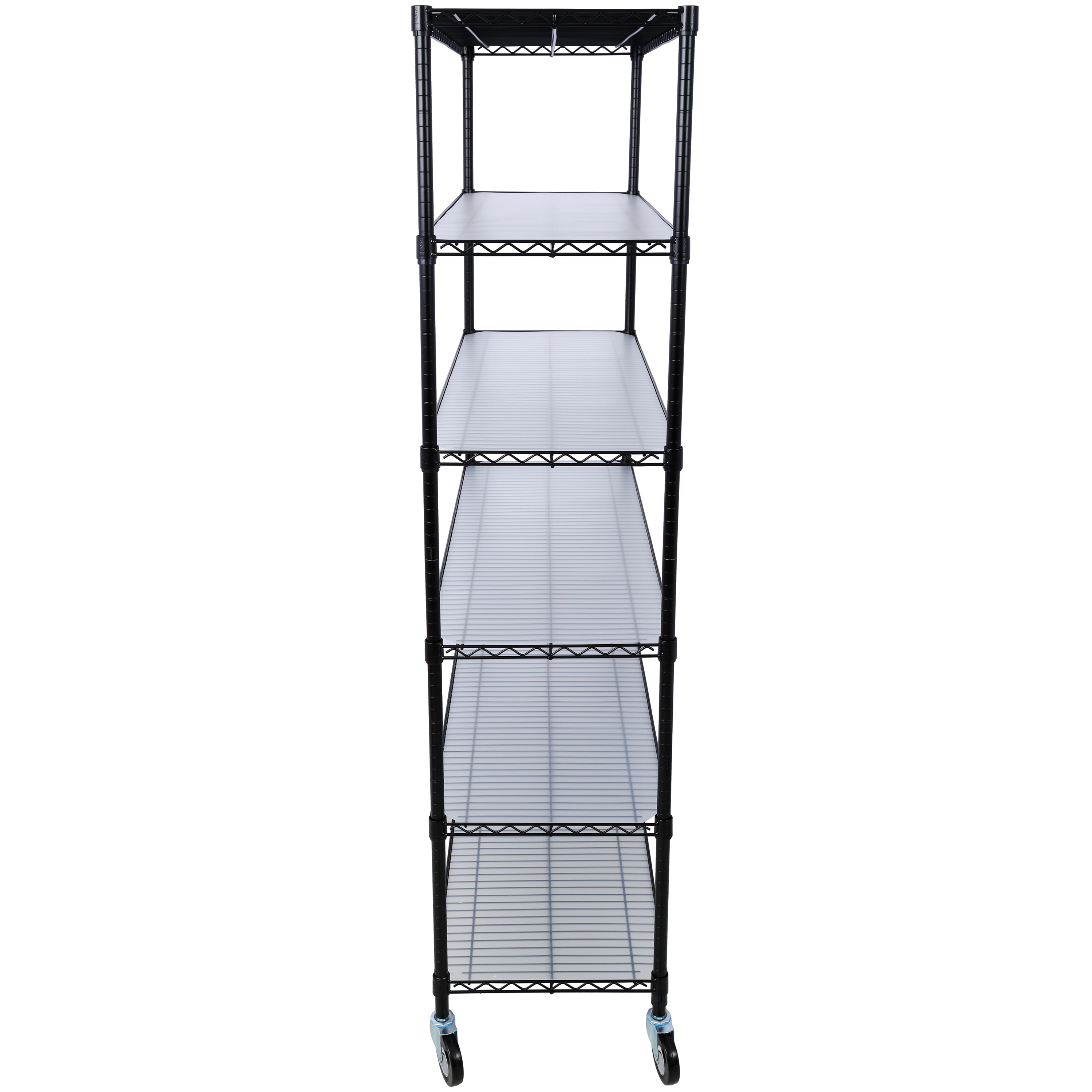 Flynama 6 Tier Wire Shelving 84H x 48L x 20D in 6000lbs NSF with Wheels and Liners for Commercial Storage in Black