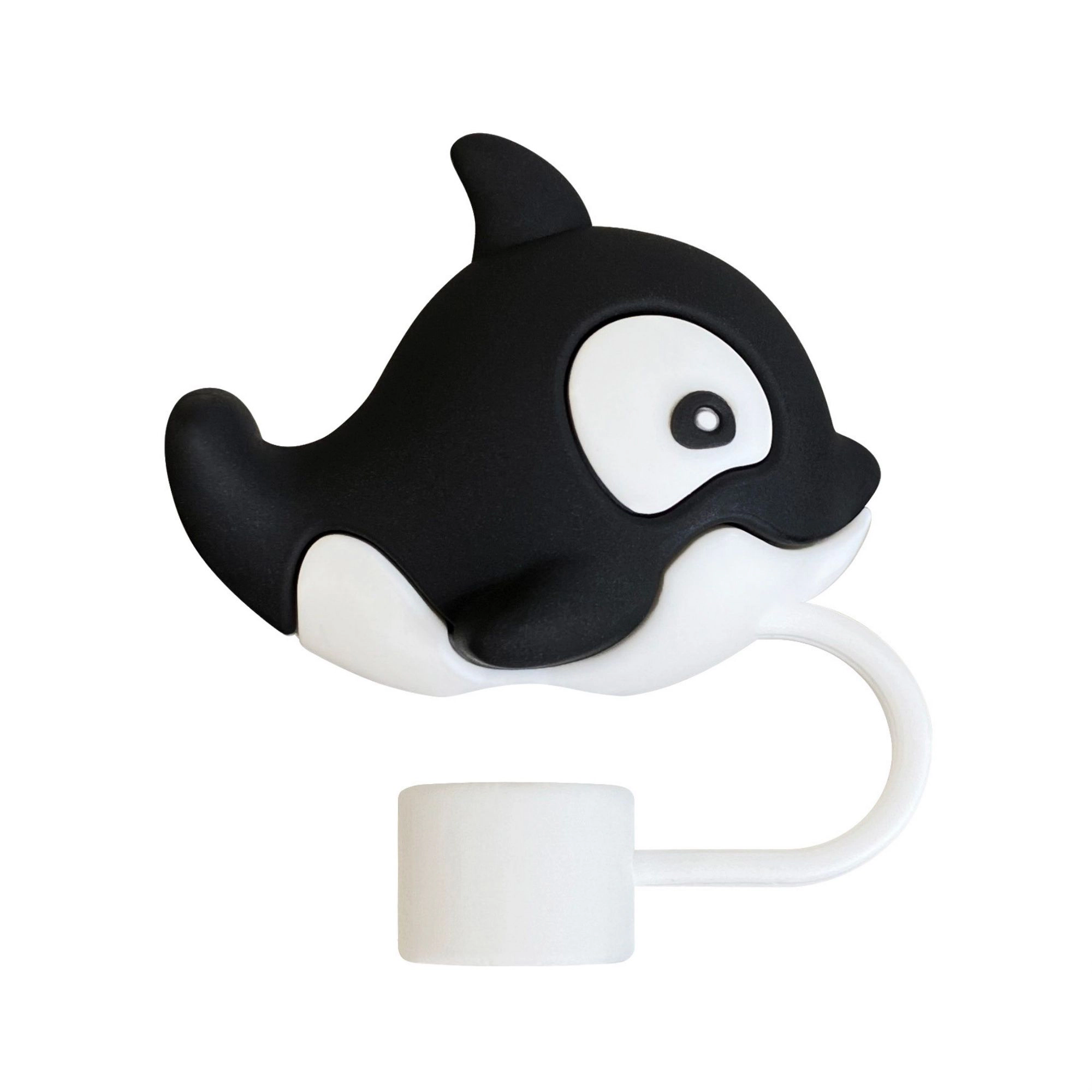 Alilang Unisex Whale Straw Cover Set 5 Pack Silicone Tumbler Straw Cap Reusable Decorative Drink Accessories