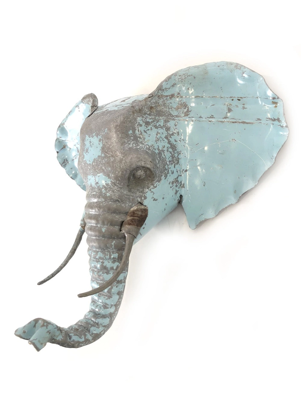 Mbare Elephant Animal Mask Recycled Metal Wall Art