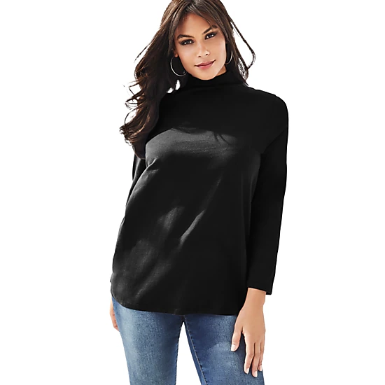 Roaman's Women's Plus Size Long Sleeve Mockneck Ultimate Tee - JCPenney