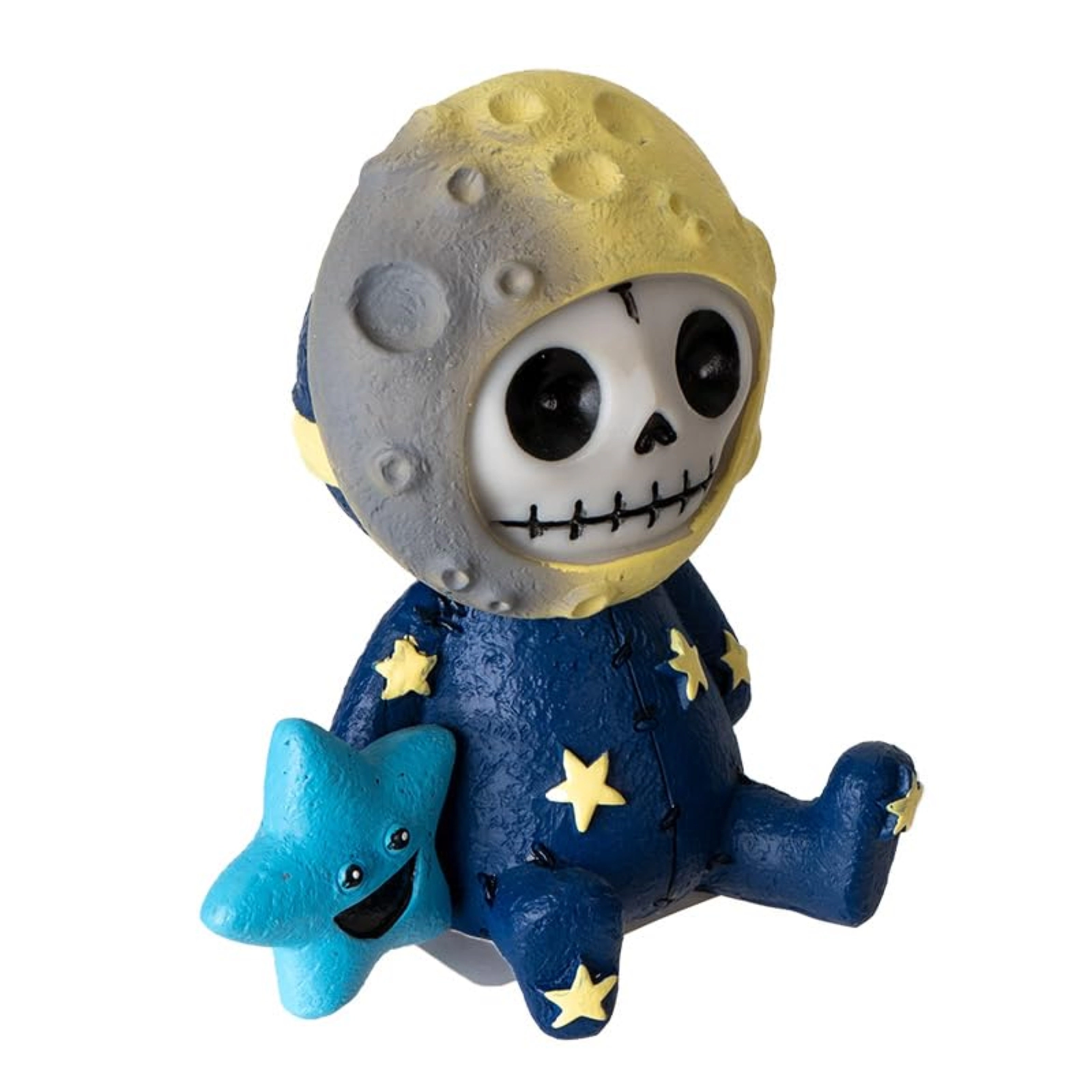 Pacific Giftware Furrybones Luno Figurine Skeleton in Moon Costume with Blue Star Friend 3 inch