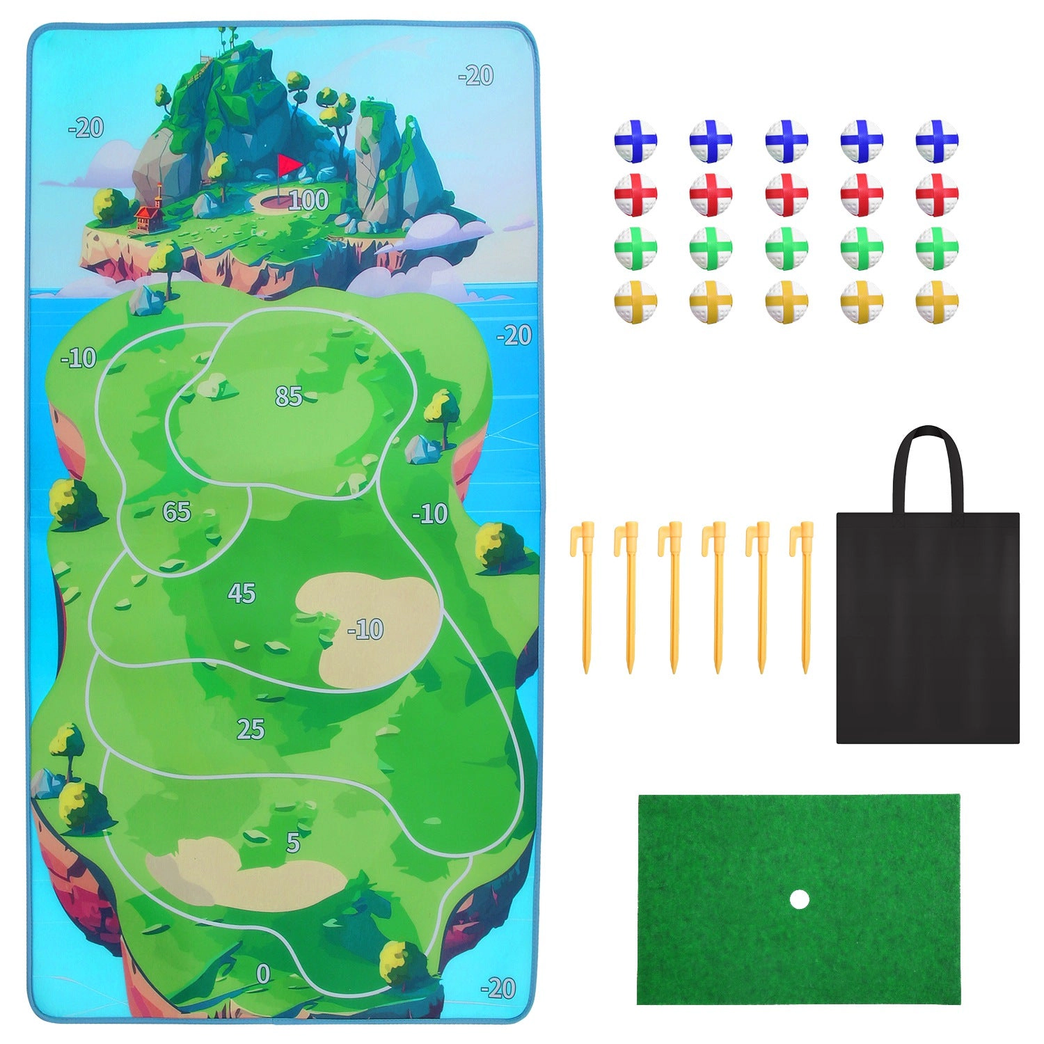GBruno Indoor Outdoor Golf Practice Mat Game Set