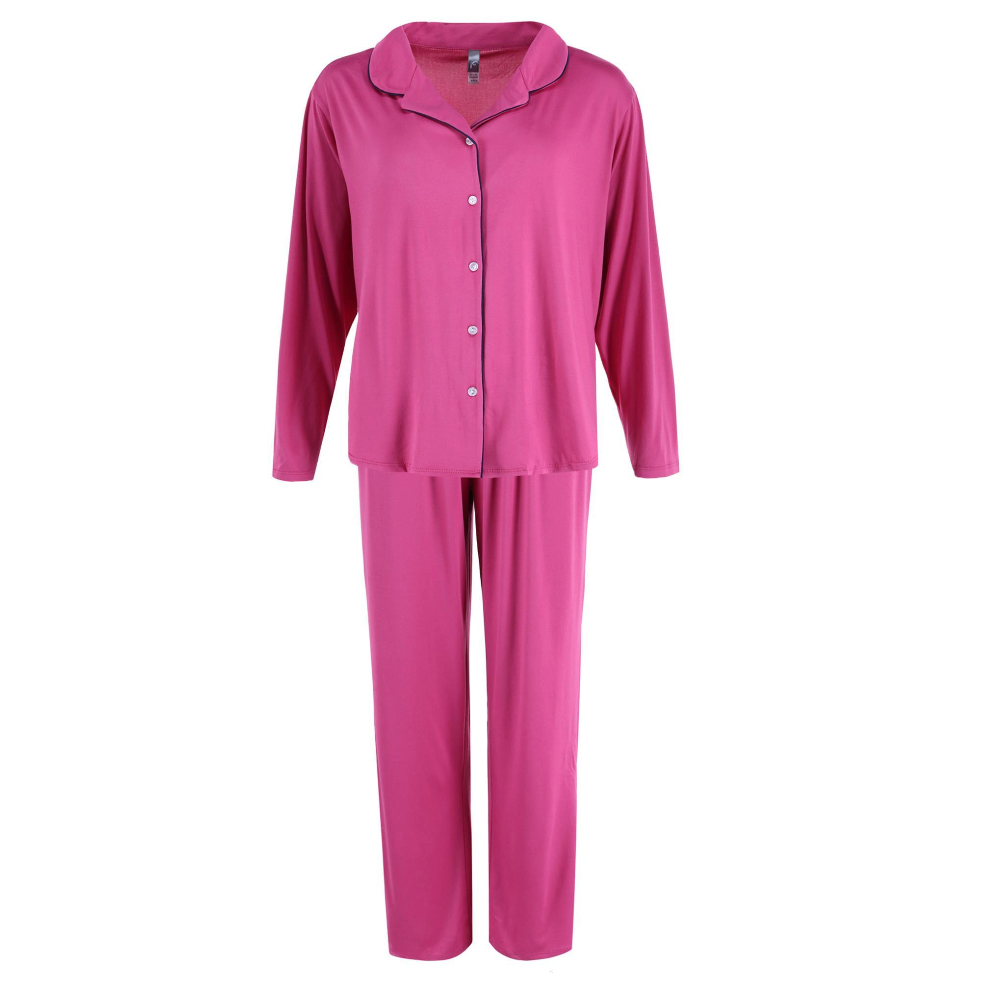 PJ Couture Women's Plus Size Notch Collar Pajama Set