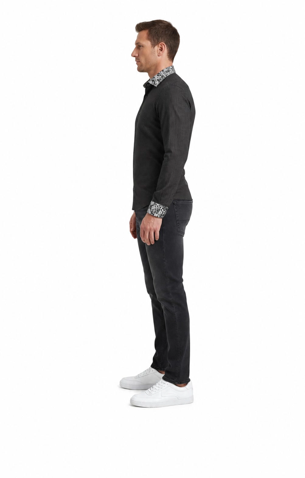 Elie Balleh Slim Fit Mens Trendy Button-Down Shirt