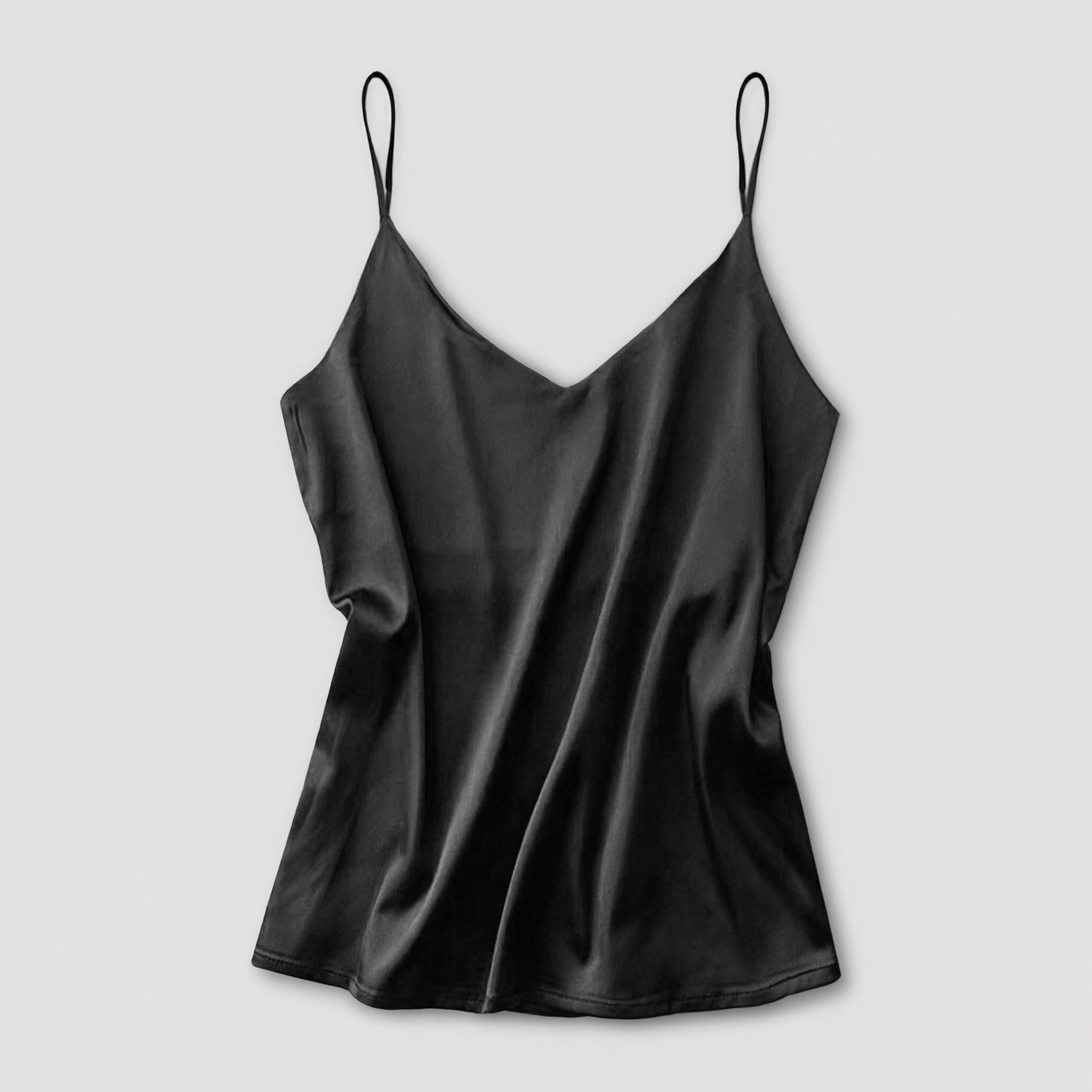 Ekouaer Satin Camisole Top for Women V Neck Pajama Tank Tops Silk Soft Spaghetti Strap Loose Basic