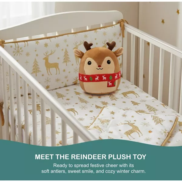 Sperric Christmas Plush Toy Reindeer Soft Stuffed Animal, 9" Cute Holiday Plushie Gift for Kids Holiday Gifts for Babies