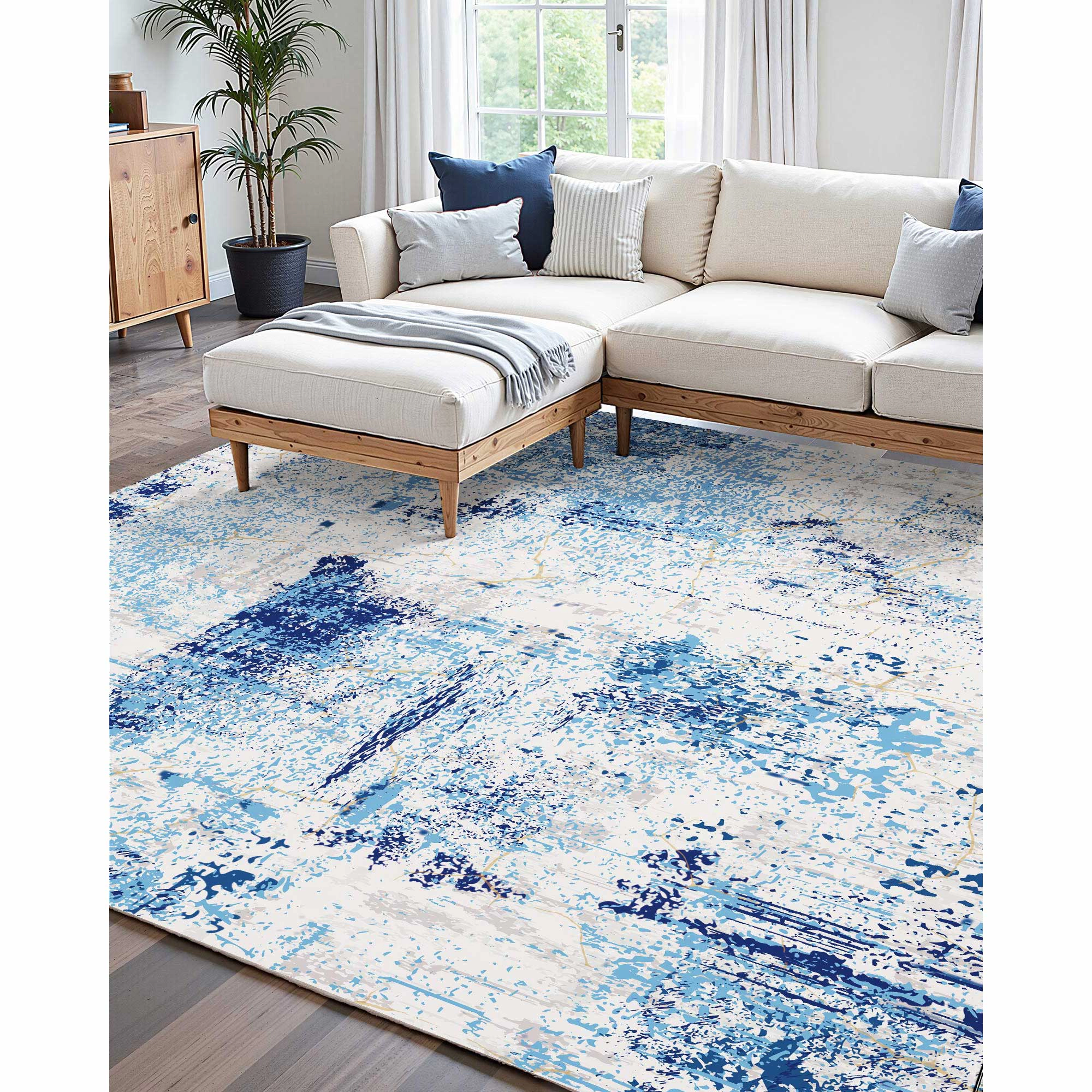 HONGGE Area Rug Large Washable Rug Non-Slip and Tear-Resistant Soft Carpet Pet & Child Friendly Modern Area Rugs Indoor