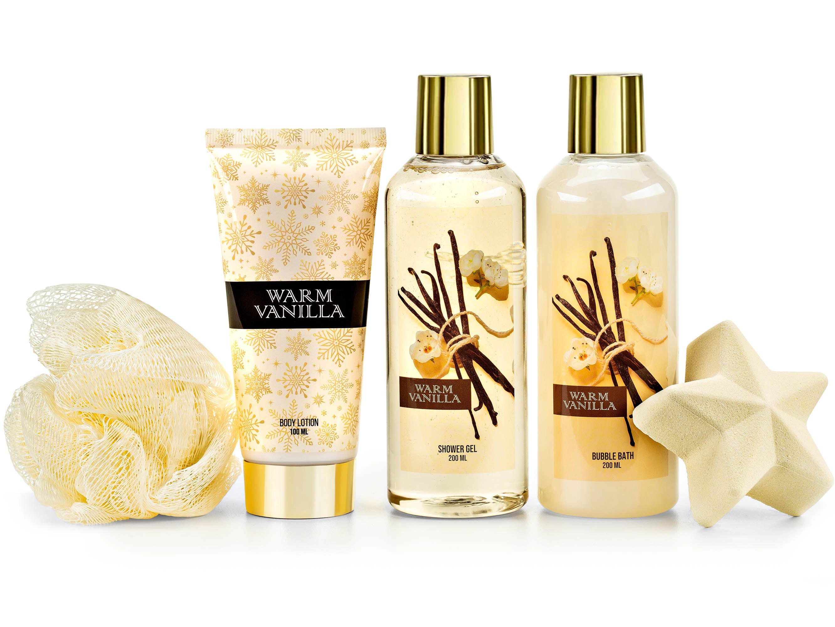 Freida & Joe Warm Vanilla Bath & Body Spa Gift Set with Shower Gel, Lotion & Bubble Bath