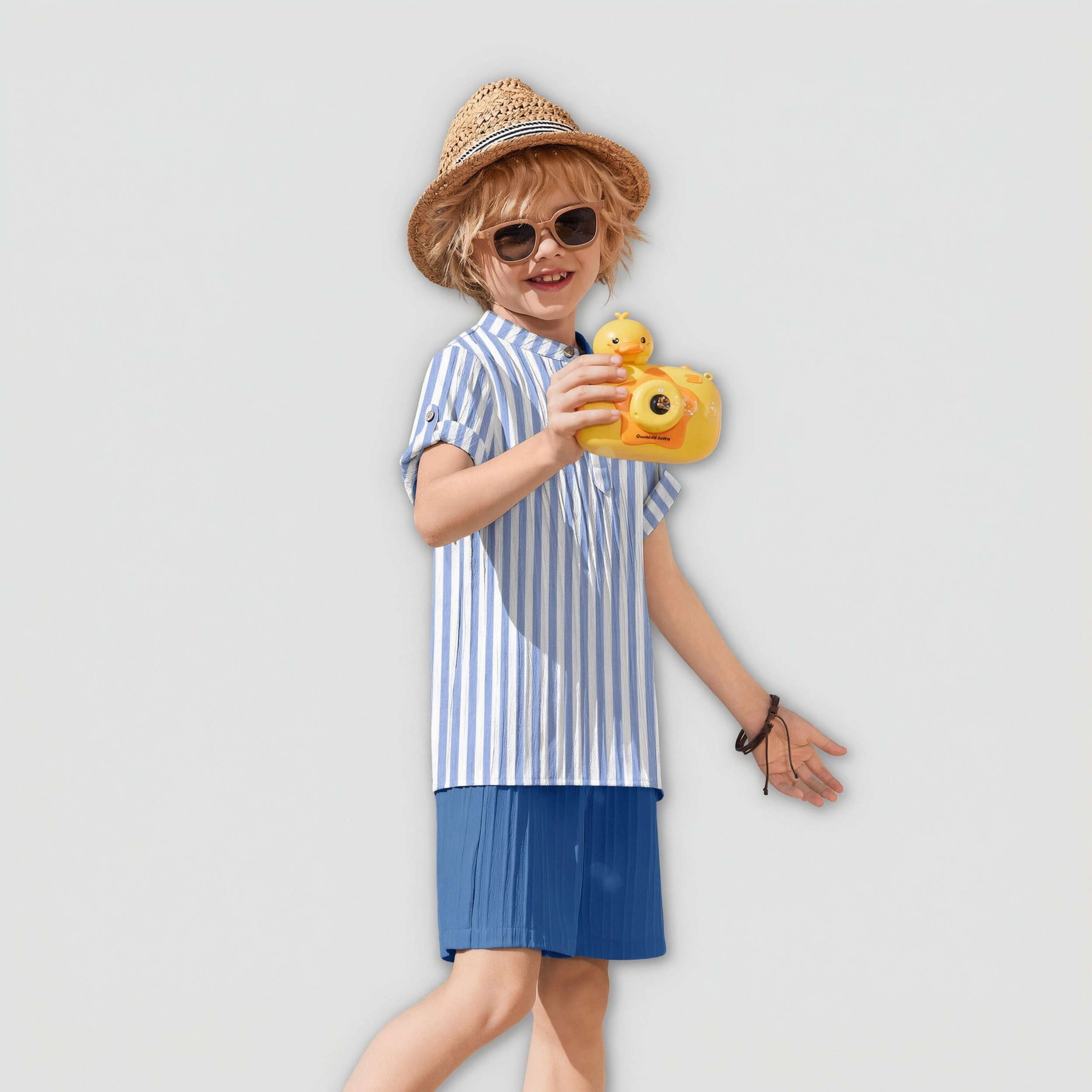 Arshiner Boys Piece Beach Outfit Short Sleeve Textured Button Down Shirt And Sets Summer