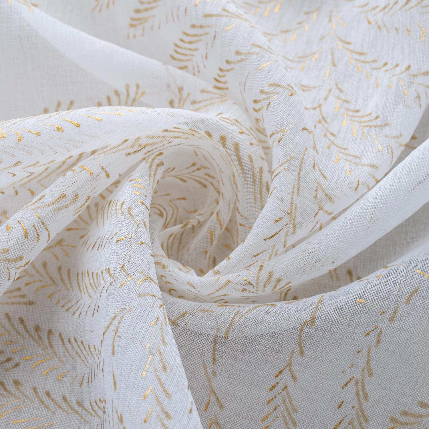 RT Designers Collection Faye Grommet Metallic Sheer Printed Doily Curtain Panel 54" x 84" Taupe