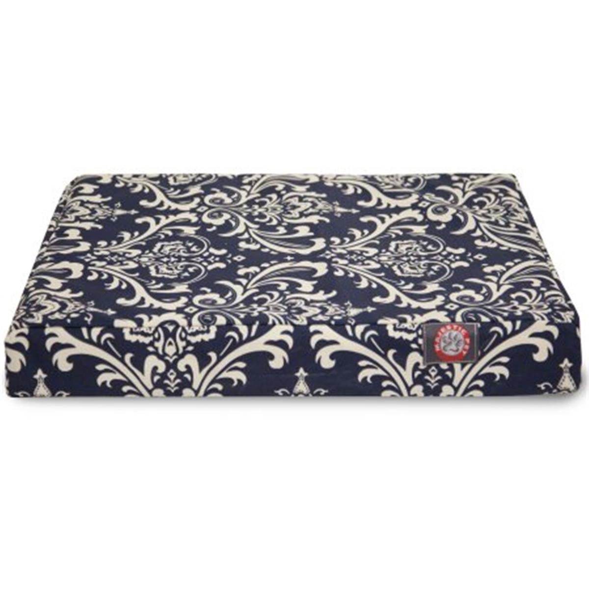 Majestic Pet Products 78899551407 French Quarter Orthopedic Memory Foam Rectangle Dog Pet Bed, Navy Blue - Medium