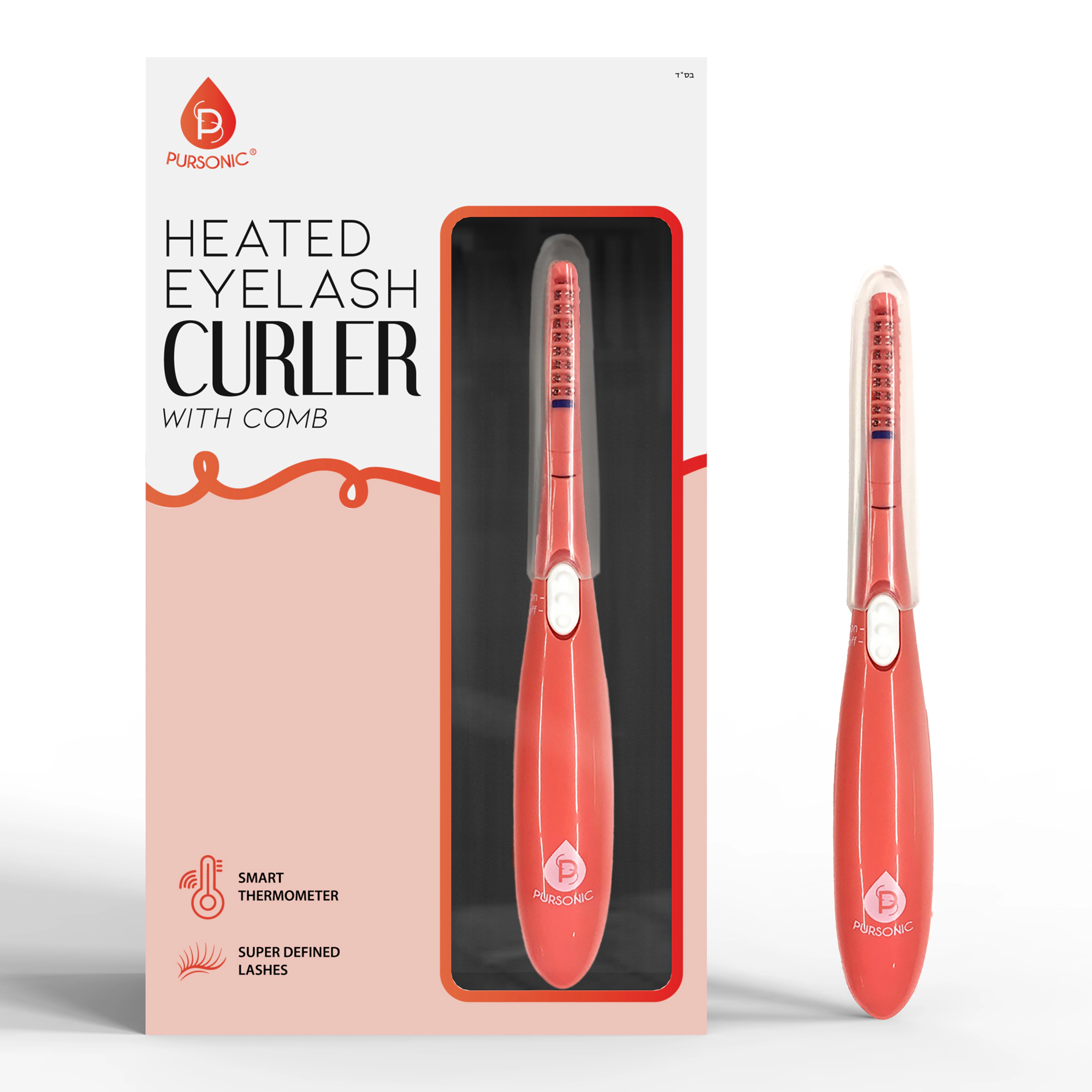 Pursonic Women's Heated Eyelash Curler with Built-In Comb for Long-Lasting Lash Curling & Styling