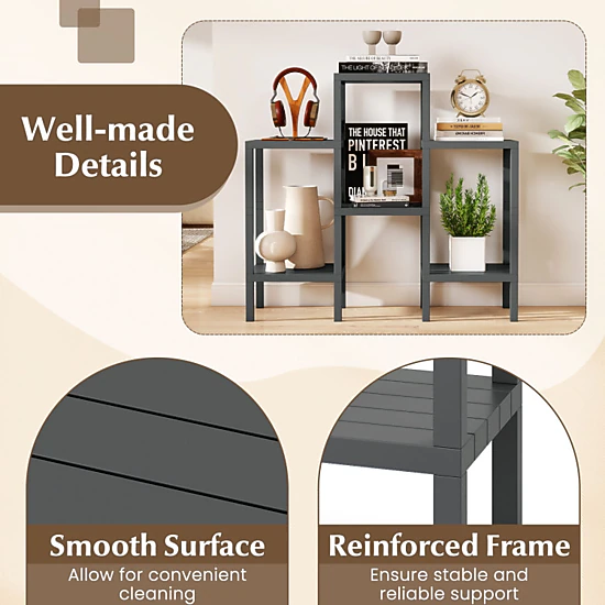 Hivvago 6-Tier Plastic Modular Storage Shelves For Living Room And Kitchen