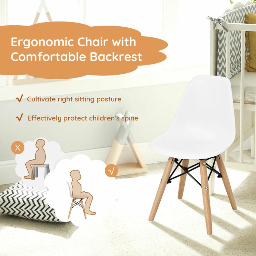 Hivvago 4 Pcs Children Chair Set Medieval Style Dining Chairs With Wood Legs