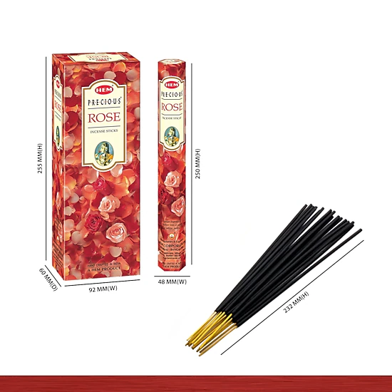 Hem Precious Rose Incense Sticks - 120 Sticks (6 Tubes of 20), Color ...