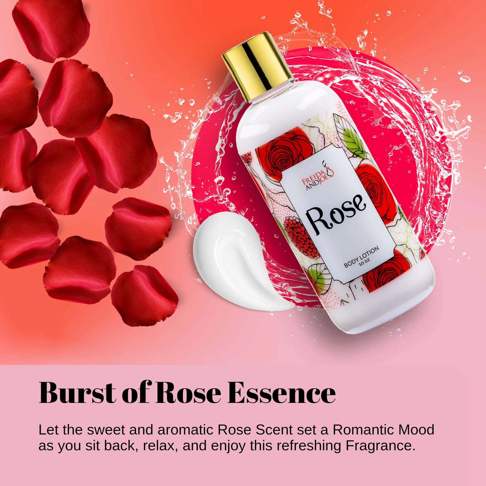Freida and Joe Women Rose Fragrance Body Lotion in 10oz Bottle