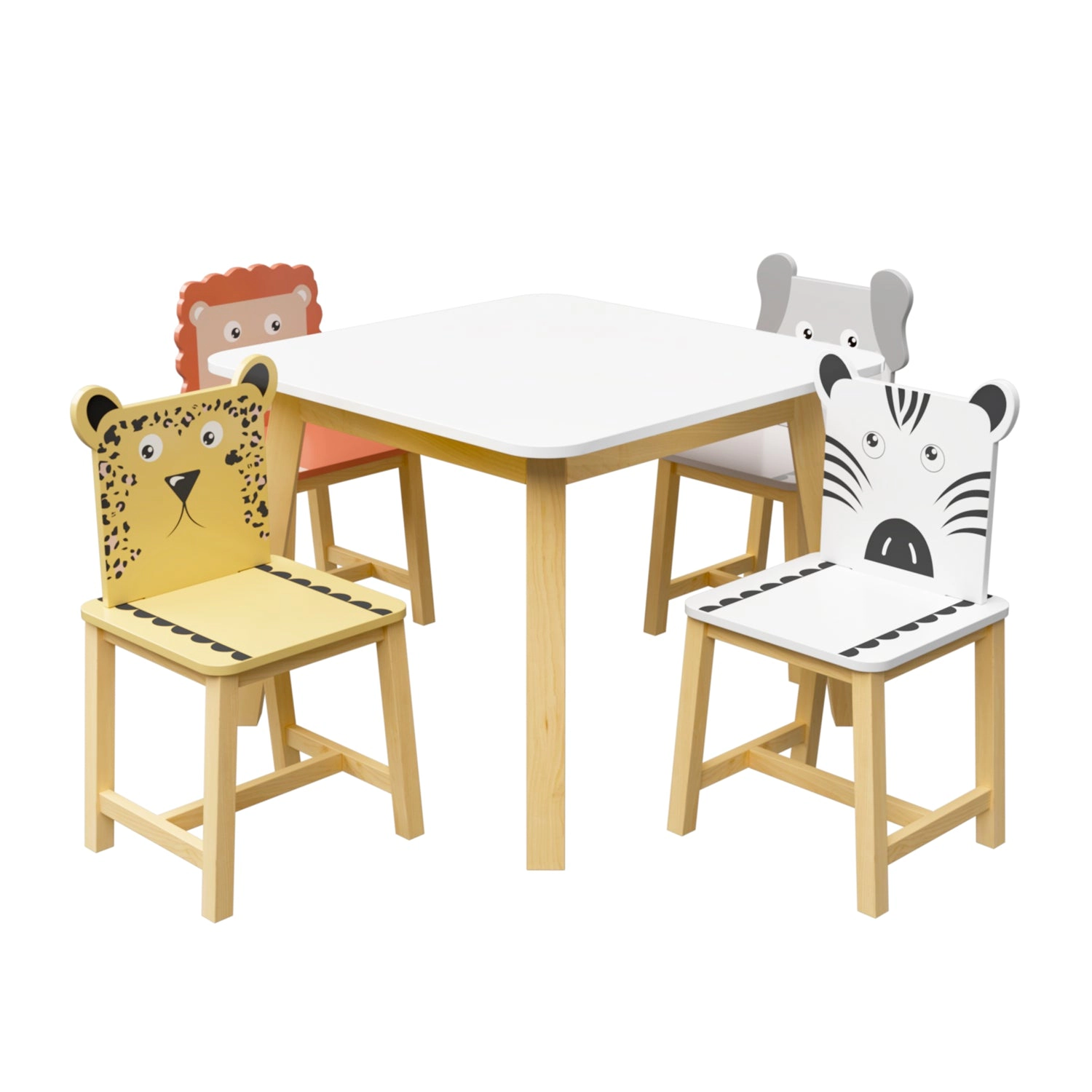 GBruno Animal-Themed Kids Table And 4 Chair Set