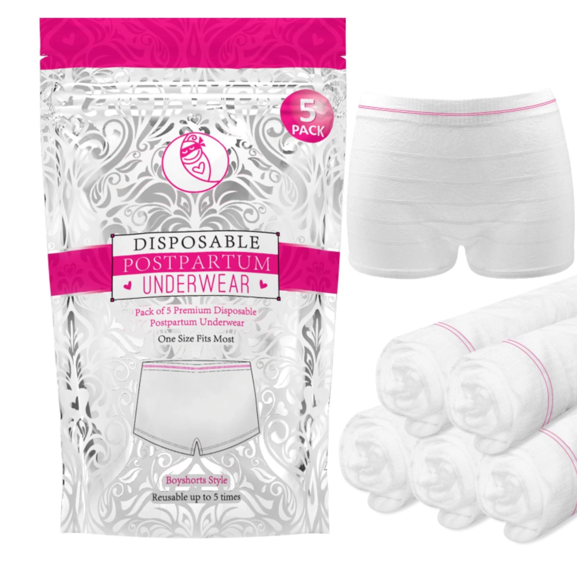 Ninja Mama Women's Serosa Postpartum Disposable Underwear Without Pad Soft & High-Waisted 2 X Packs of 5