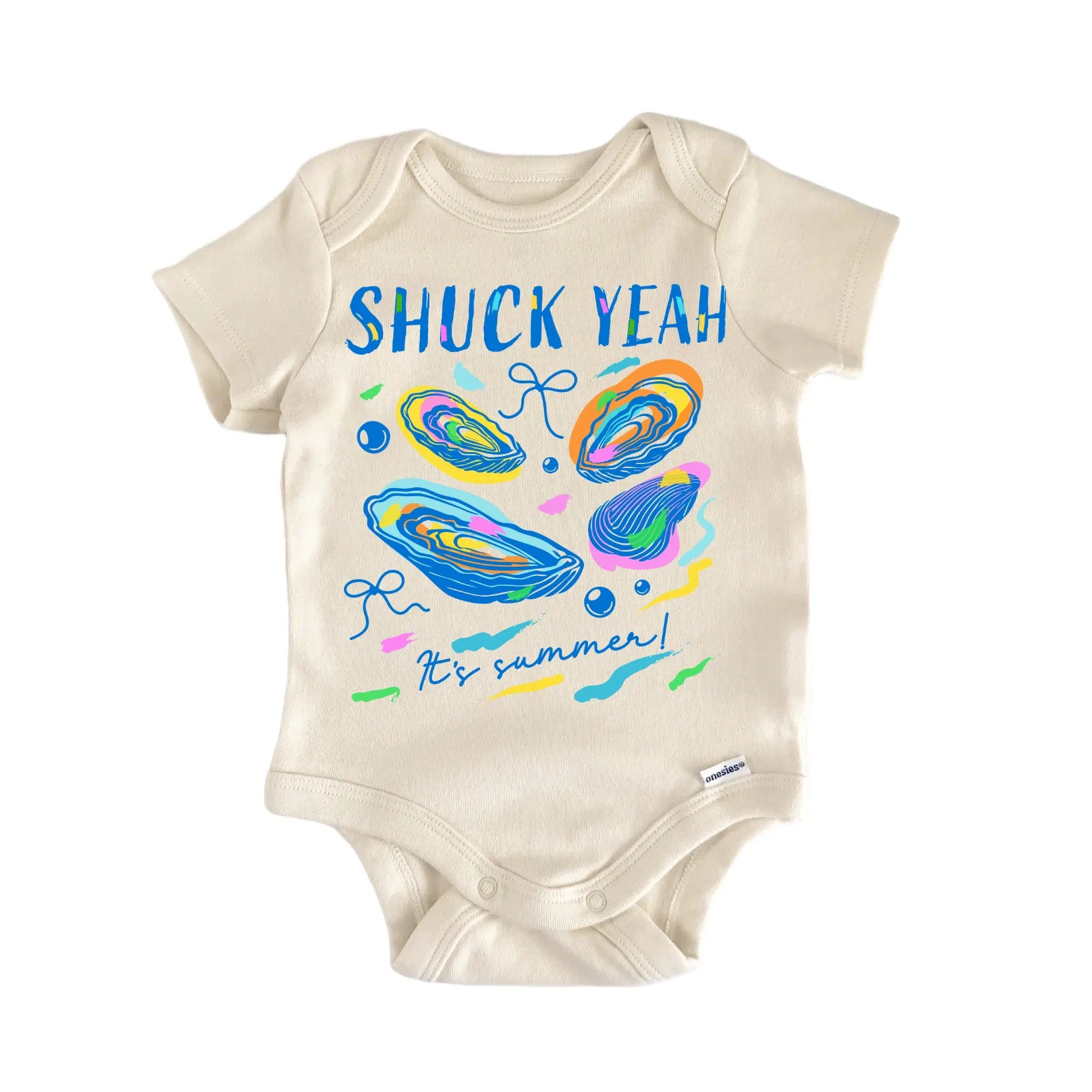 NOFO VIBES Unisex Summer Beach Shuck Yeah Oyster Newborn Baby Bodysuit