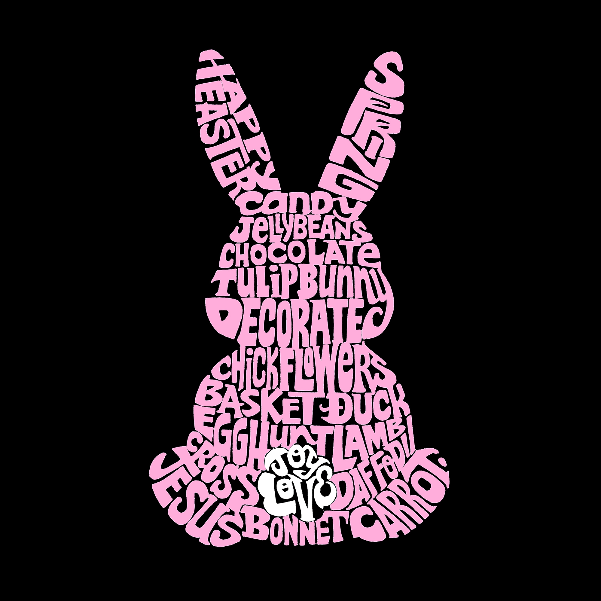 LA Pop Art Men's Easter Word-Art Cotton T-Shirt, Short Sleeve, Crew Neck
