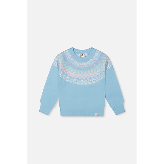 Deux par Deux Girls Nordic Jacquard Knit Sweater