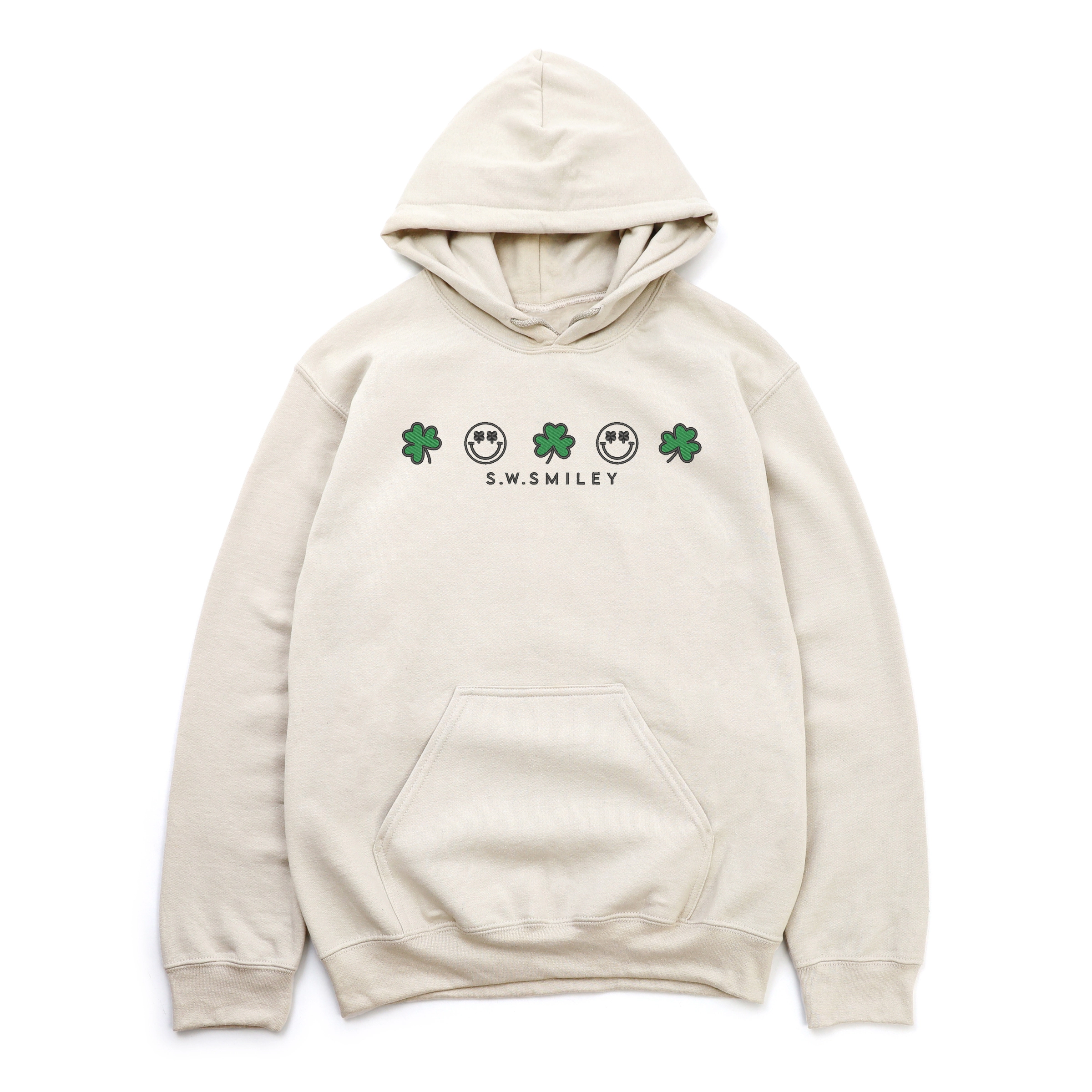 Simply Sage Market - Embroidered S.W. Smiley Clovers Row Women's Graphic Hoodie