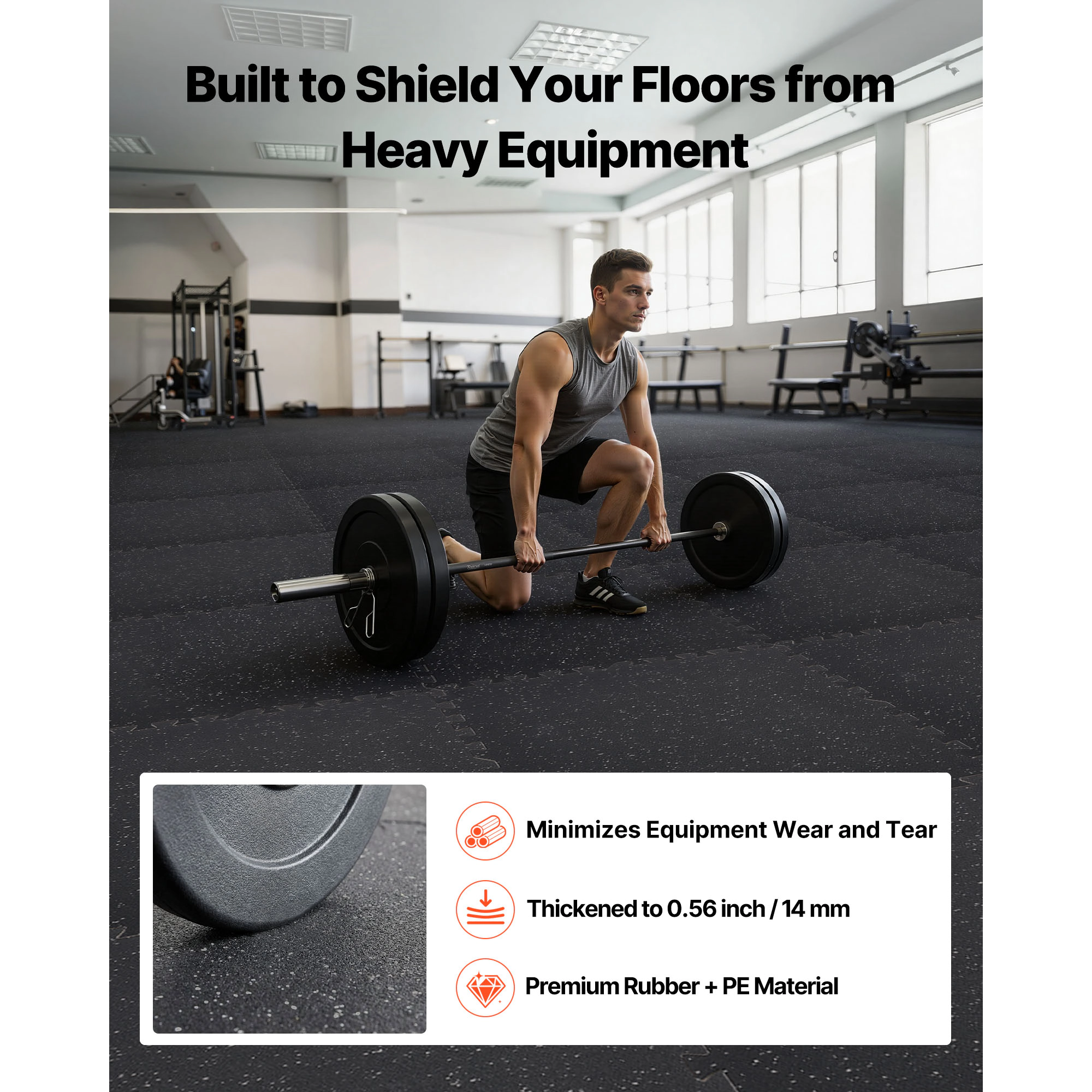 HONGGE Puzzle Exercise Mat Fitness Equipment Mats High-Density EVA Foam Mats Set Interlocking Rubber Soft Tiles