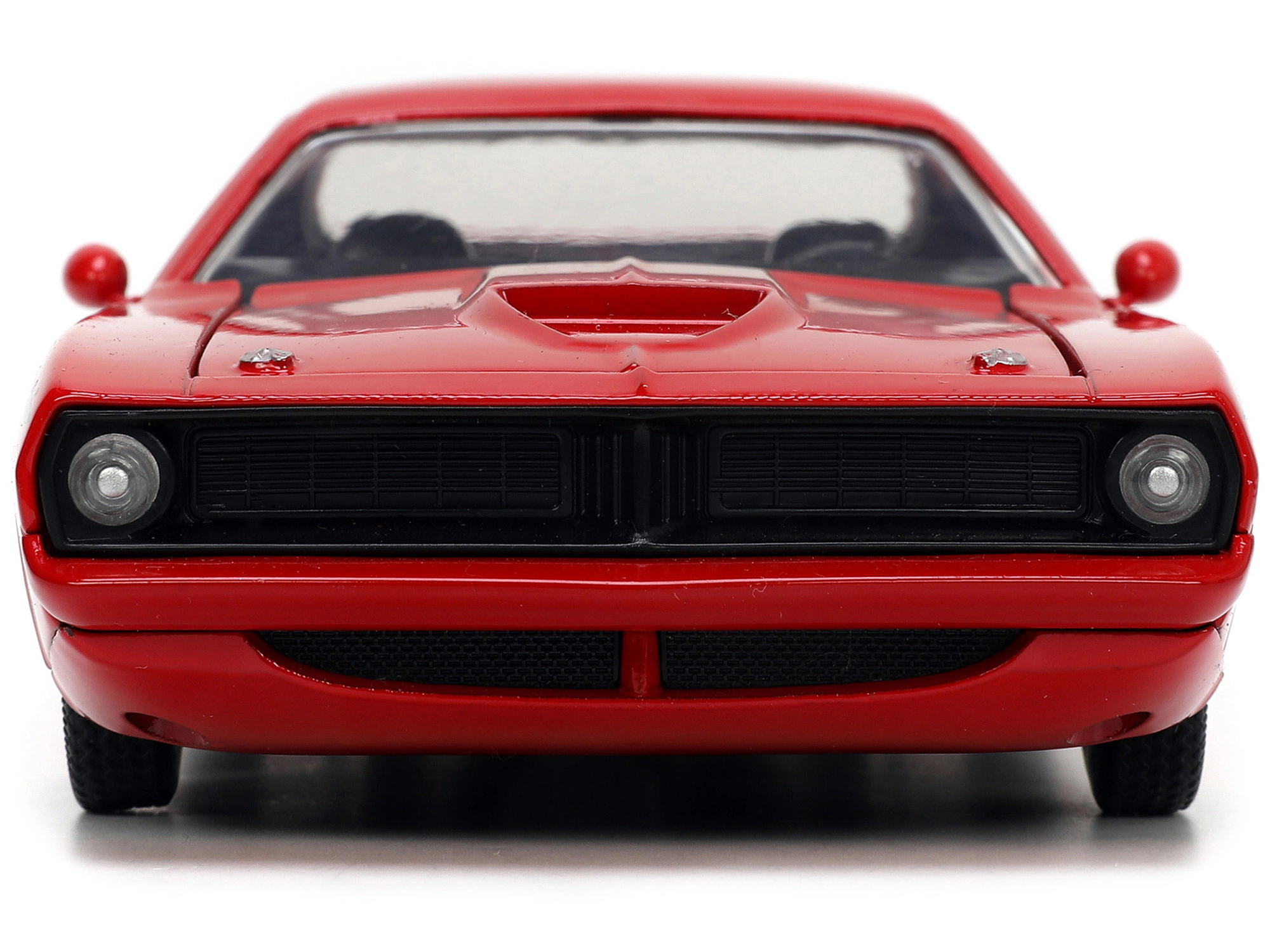 Jada 1973 Plymouth Barracuda Red with Black Stripes "Bigtime Muscle" Series 1/24 Diecast Model Car by Jada