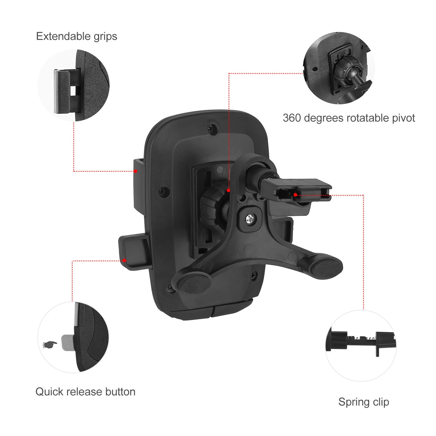 GBruno 360° Rotation Air Vent Car Phone Mount
