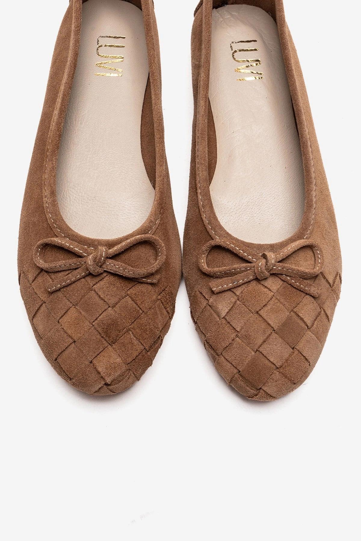 Forever & Always Womens Nopos Leather Cap Toe Ballet Flats
