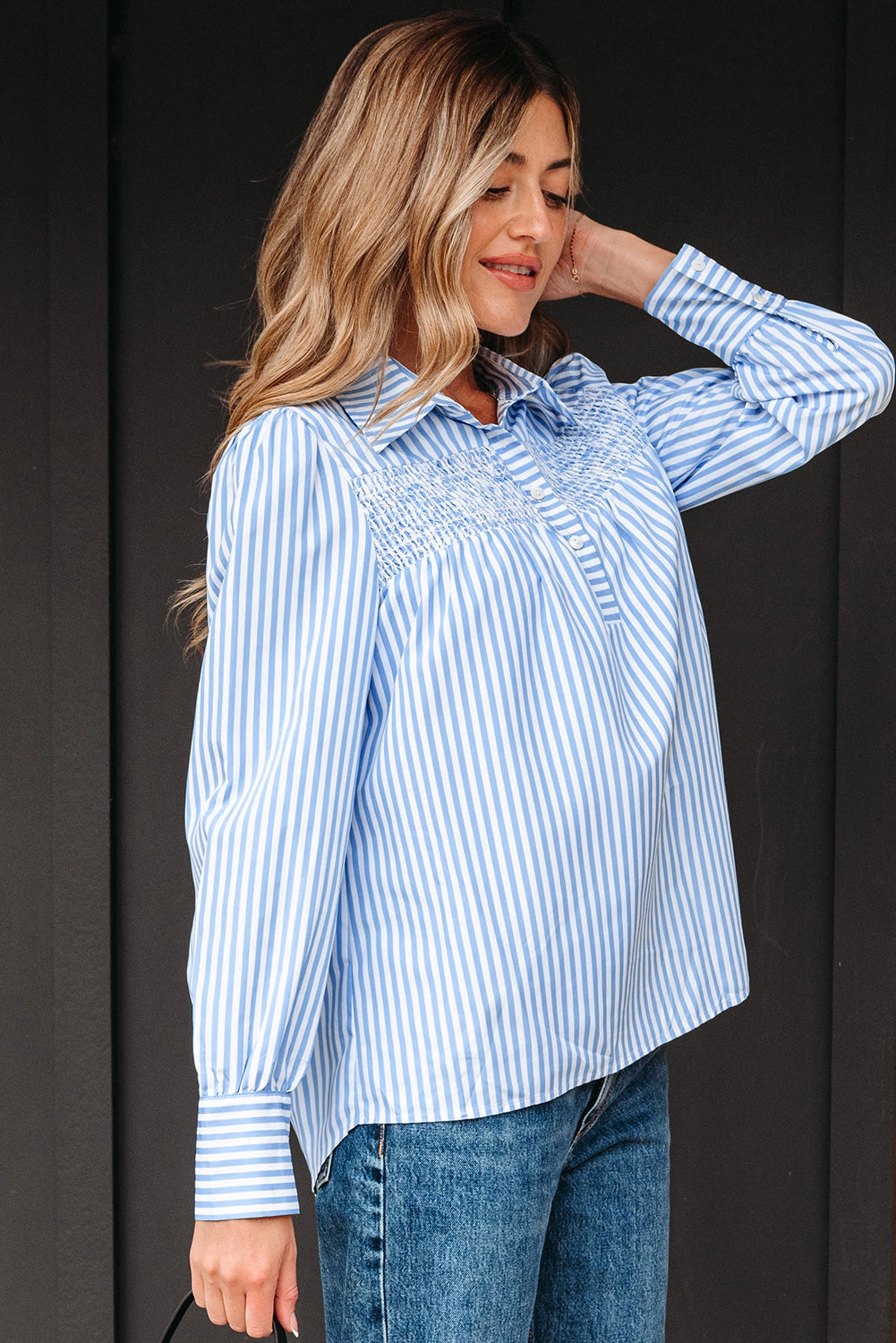 Threaded Pear Women's Emersyn Stripe Long Sleeve Top