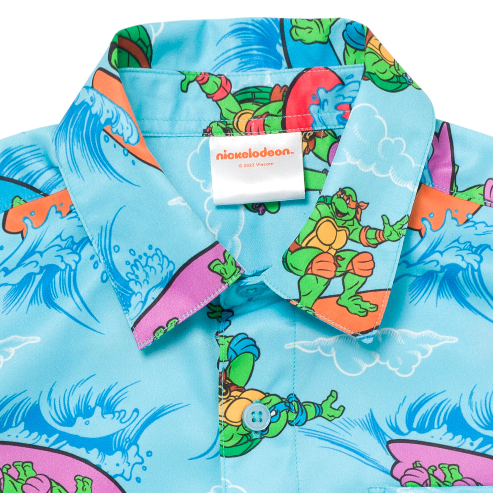 Teenage Mutant Ninja Turtles Boys' Hawaiian Short Sleeve Button Down Shirt