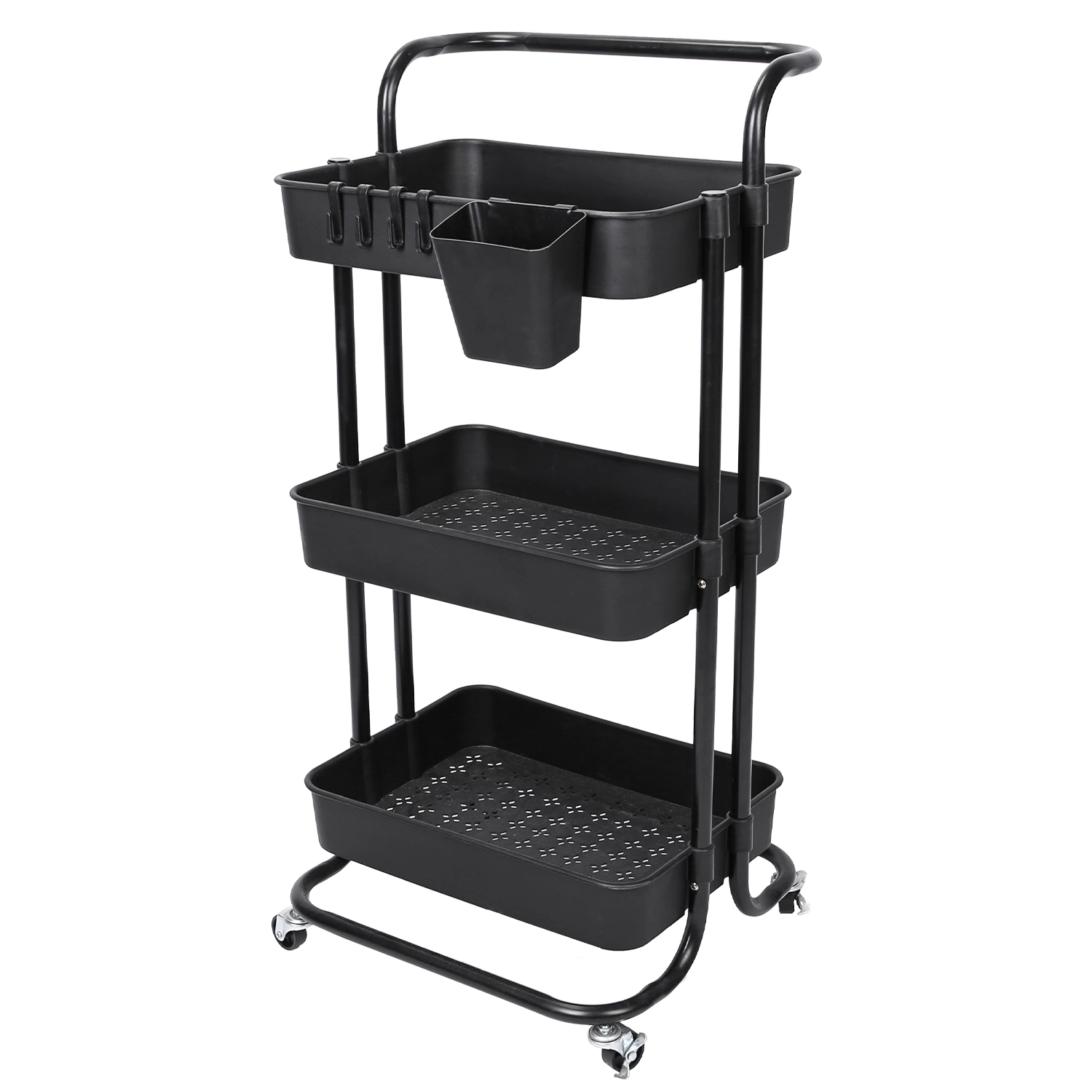 GBruno 3-Tier Rolling Utility Cart With Mesh Baskets