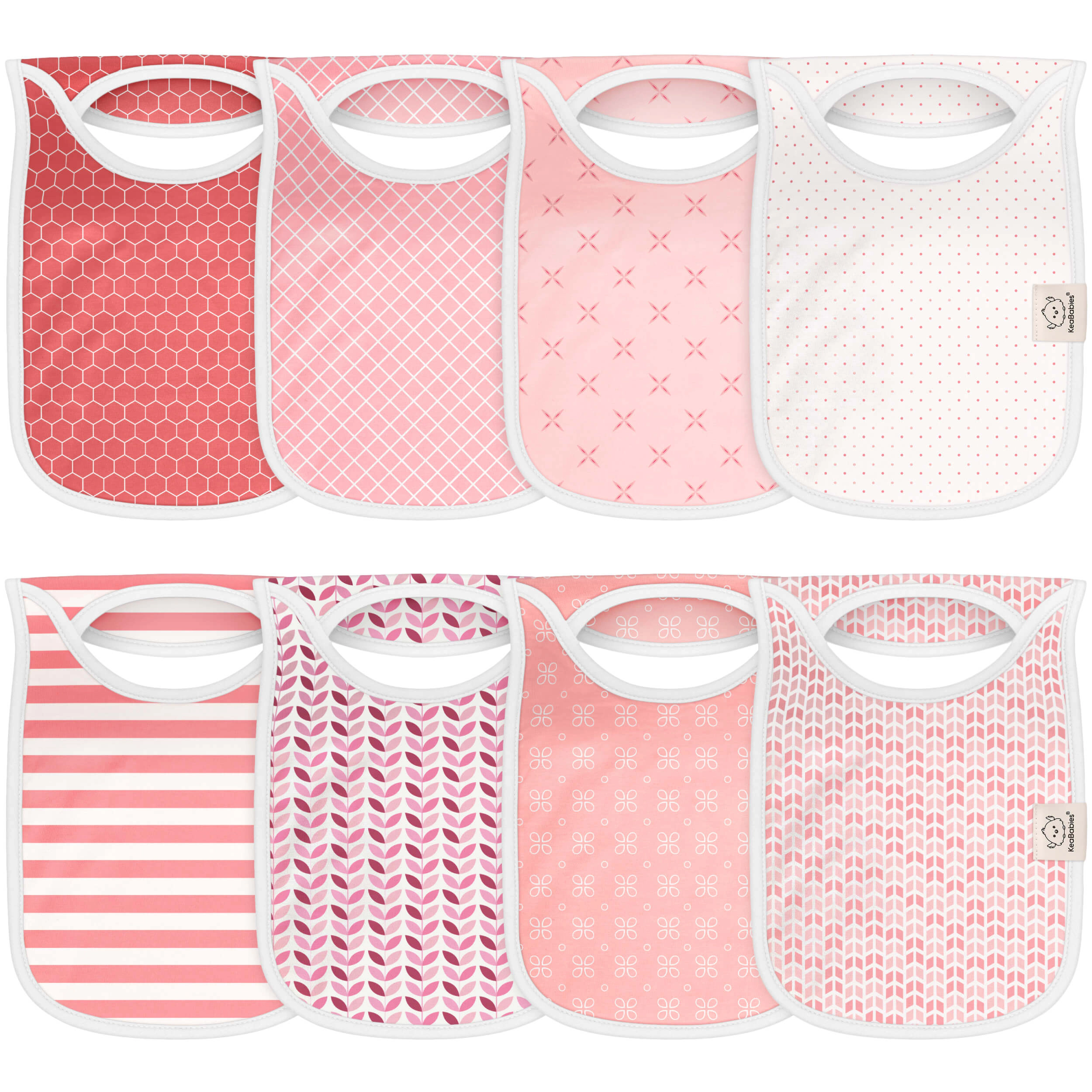 KeaBabies 8-Pack Hallo Drool Bibs
