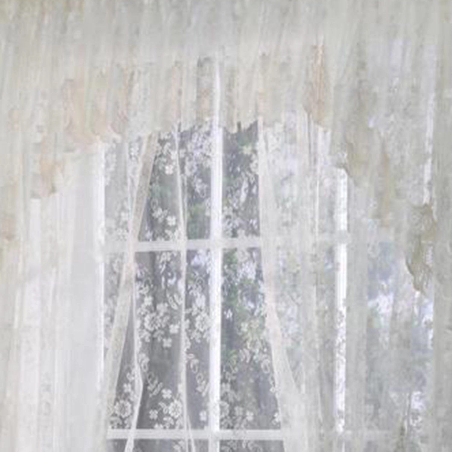 Commonwealth Habitat Mona Lisa Jacquard Lace Tailored Balloon Rod Pocket Curtain Panel - 56x63"