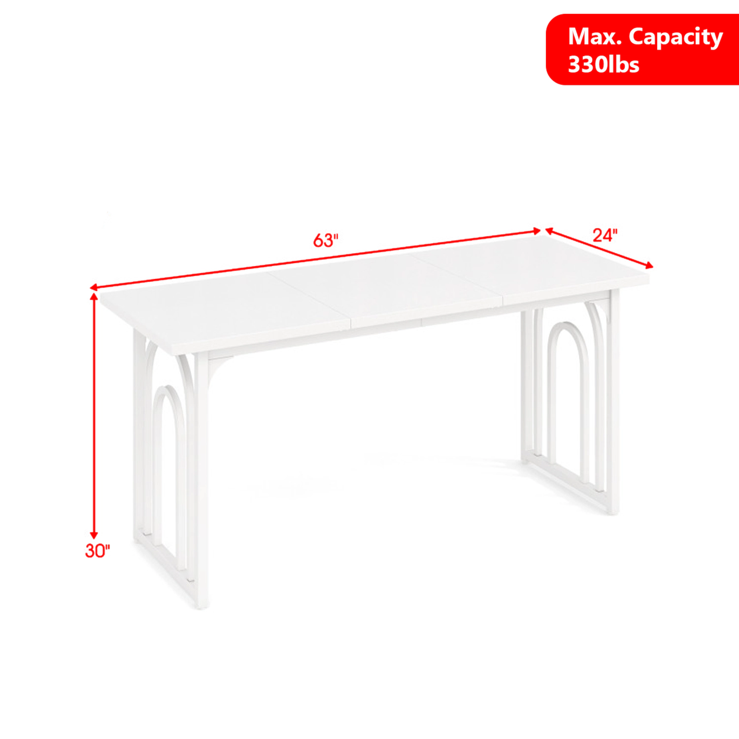 Hivvago Rectangular 63-Inch Kitchen Table for Family of 6-8