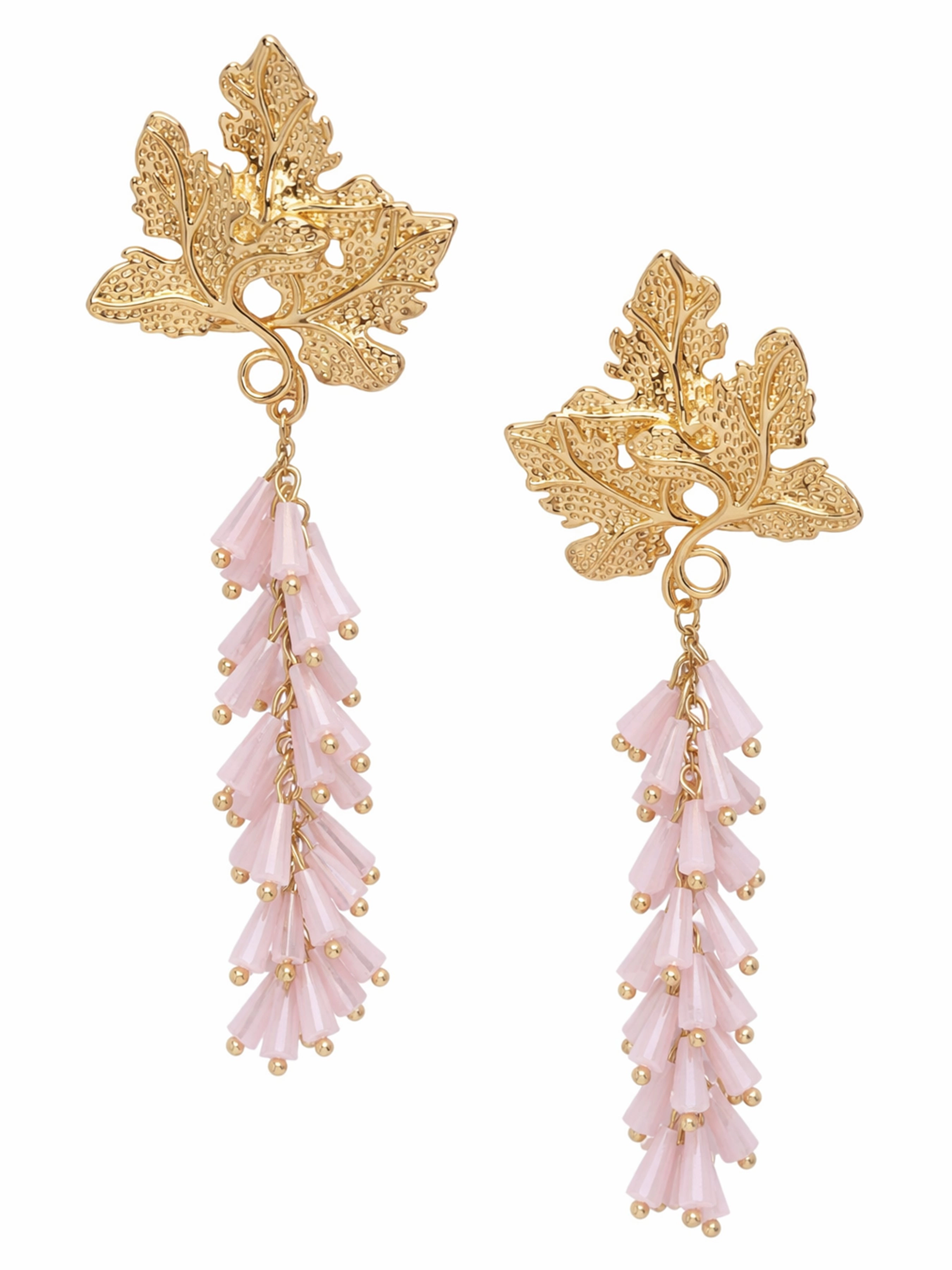 AGP PARIS Womens Leaf Branch Drop Earrings